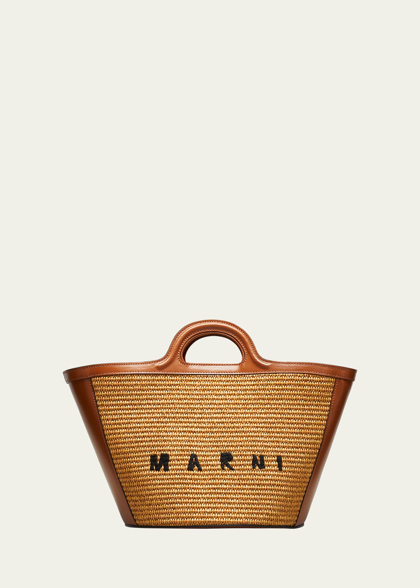 Marni Tropicalia Straw & Leather Summer Tote Bag - Bergdorf Goodman