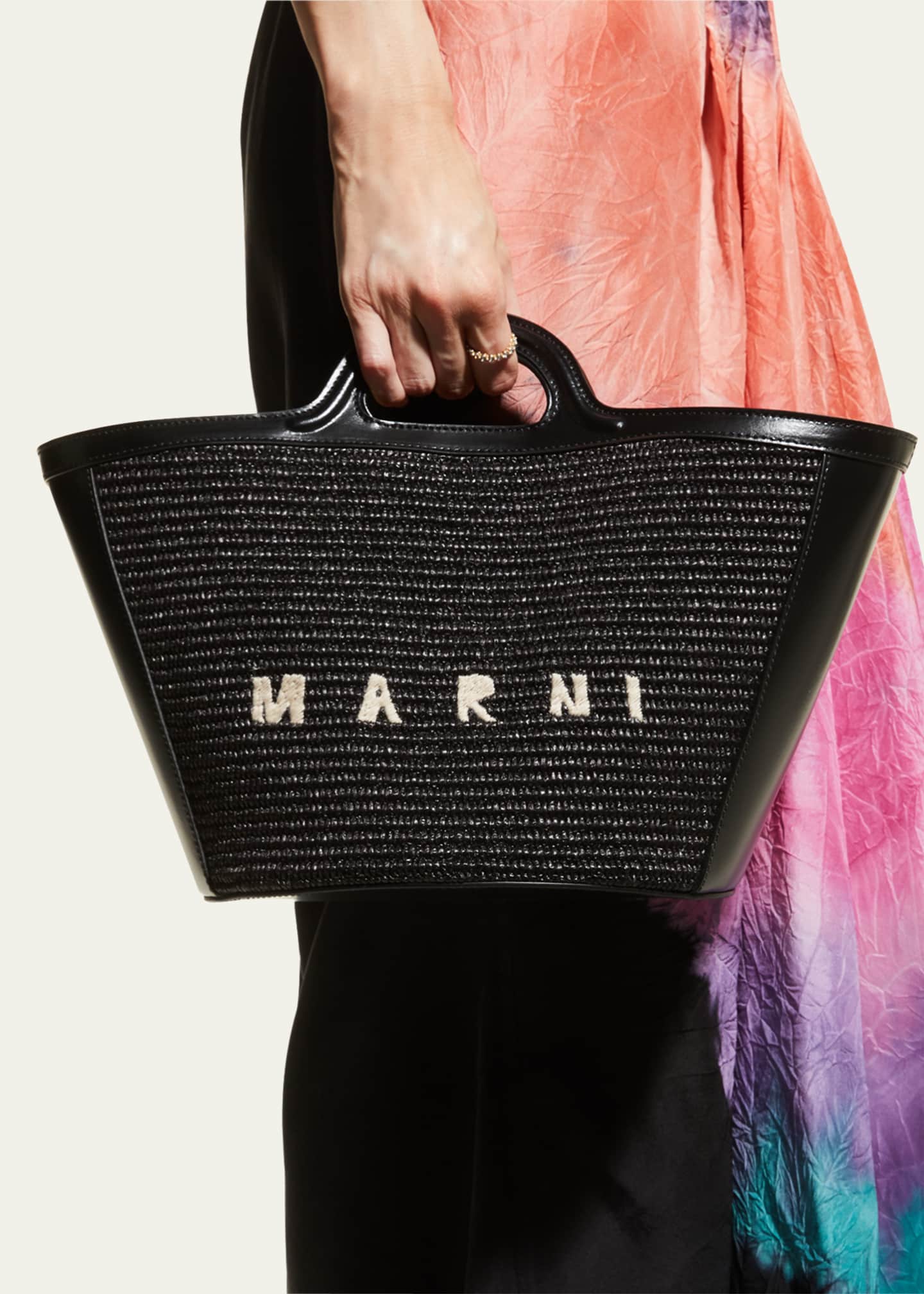 Marni Tropicalia Small Bag in Raffia and Leather