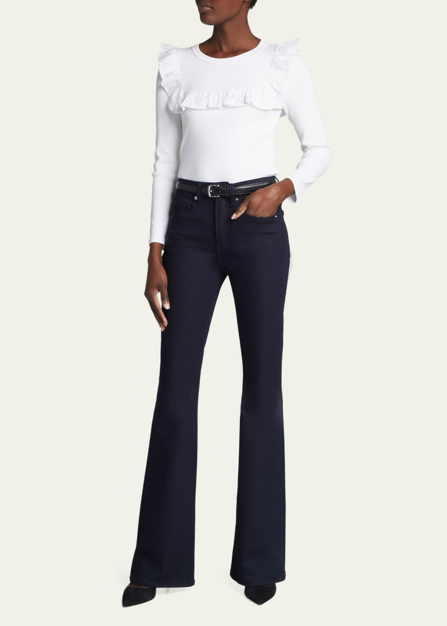 Veronica Beard Beverly High-Rise Skinny Flare Jeans Image 2 of 5