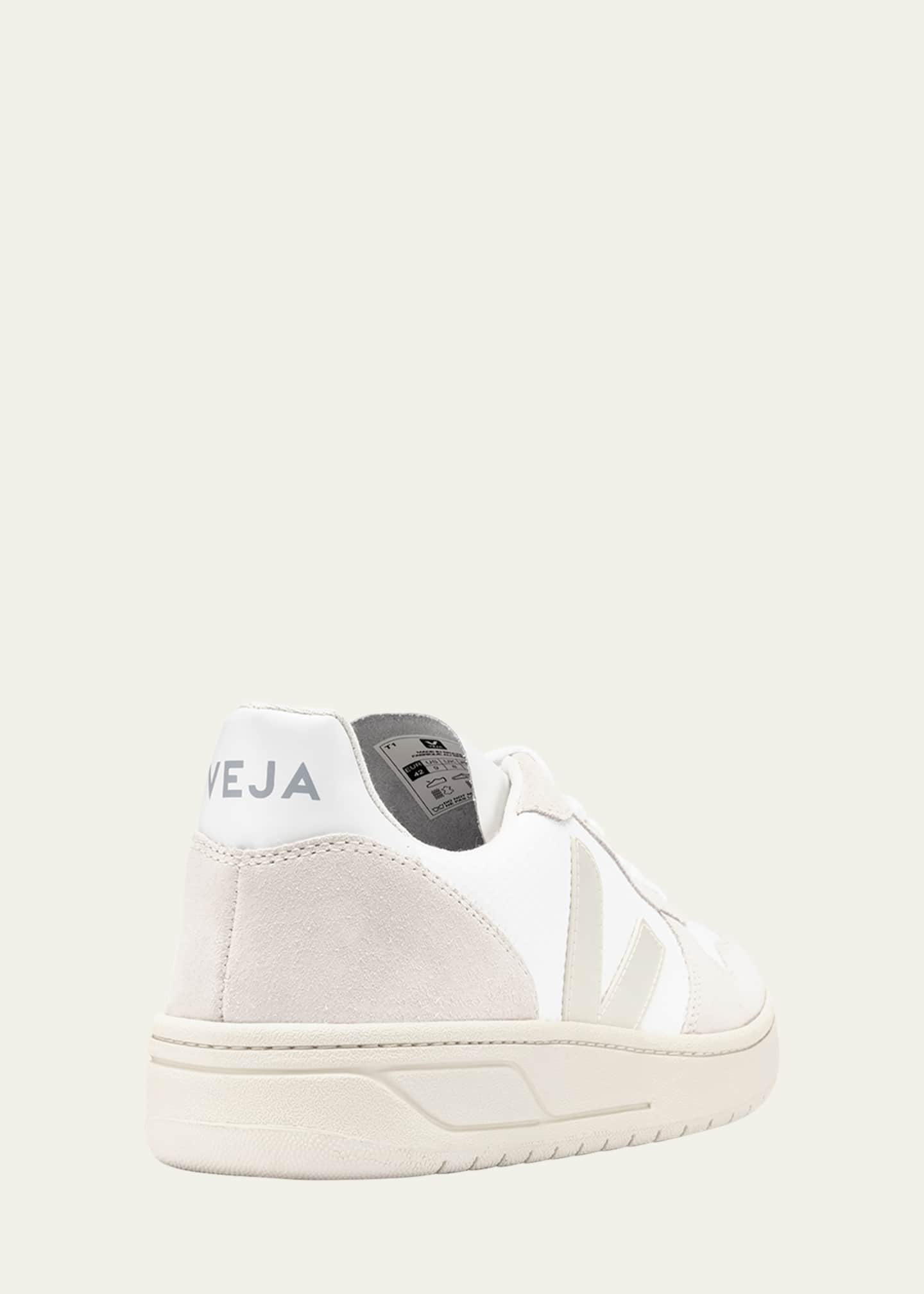 VEJA V-10 Mixed Leather Low-Top Court Sneakers - Bergdorf Goodman