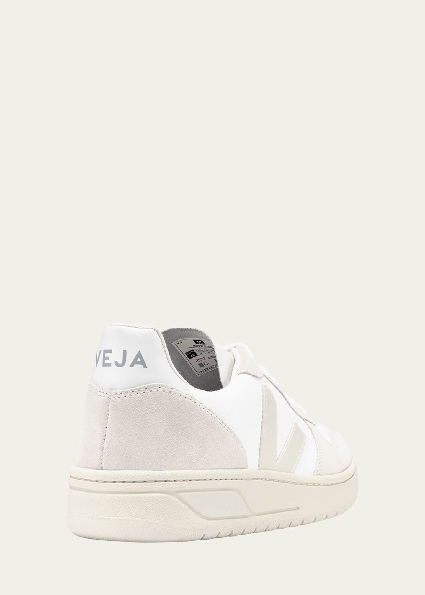 VEJA V 10 Mixed Leather Low Top Court Sneakers Bergdorf Goodman