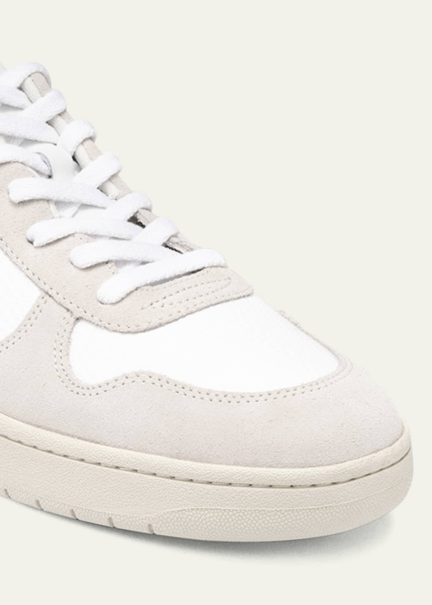 VEJA V 10 Mixed Leather Low Top Court Sneakers Bergdorf Goodman