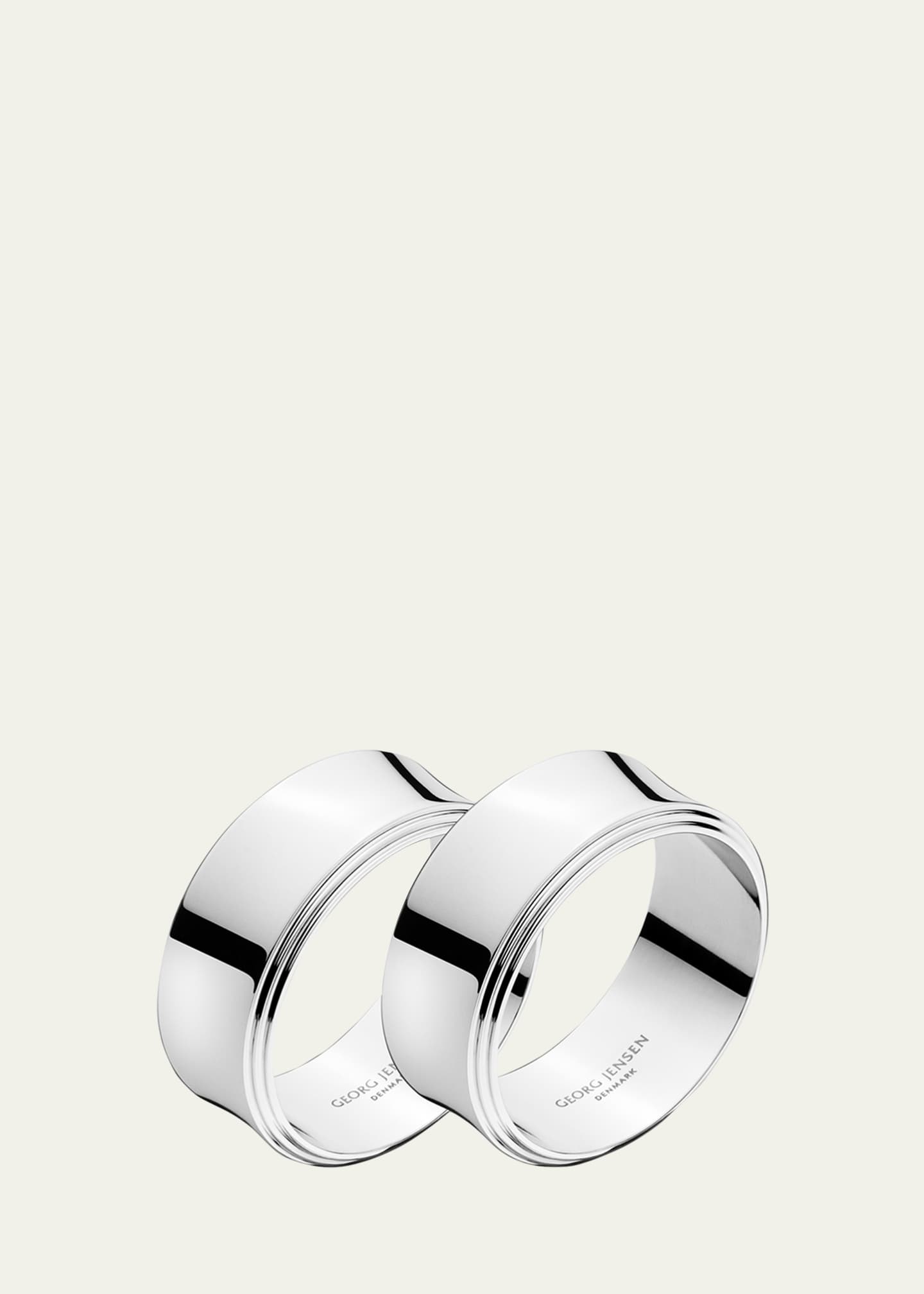 Georg Jensen Pyramid Napkin Rings, Set of 2