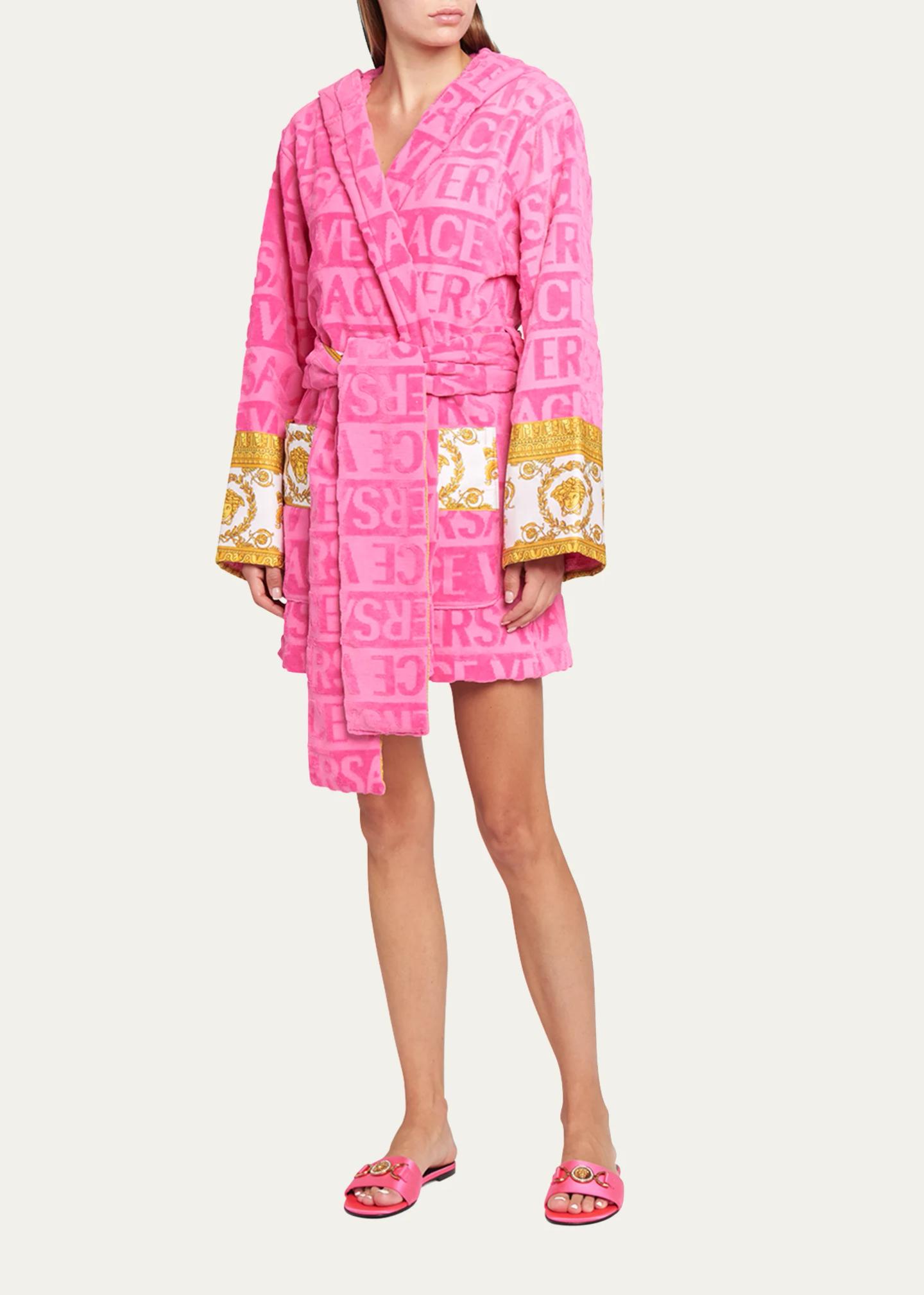 Versace I Heart Baroque Hooded Short Bathrobe - Bergdorf Goodman