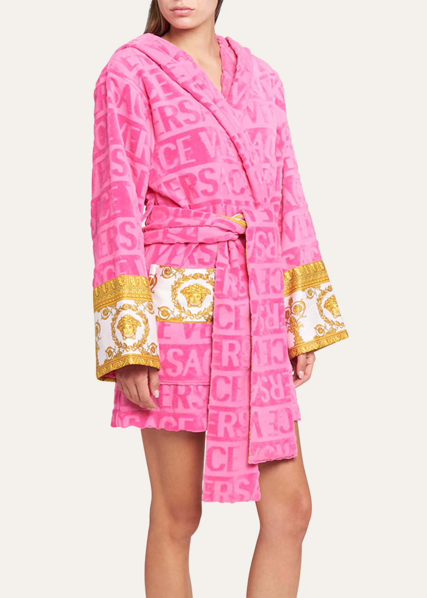 Versace I Heart Baroque Hooded Short Bathrobe - Bergdorf Goodman