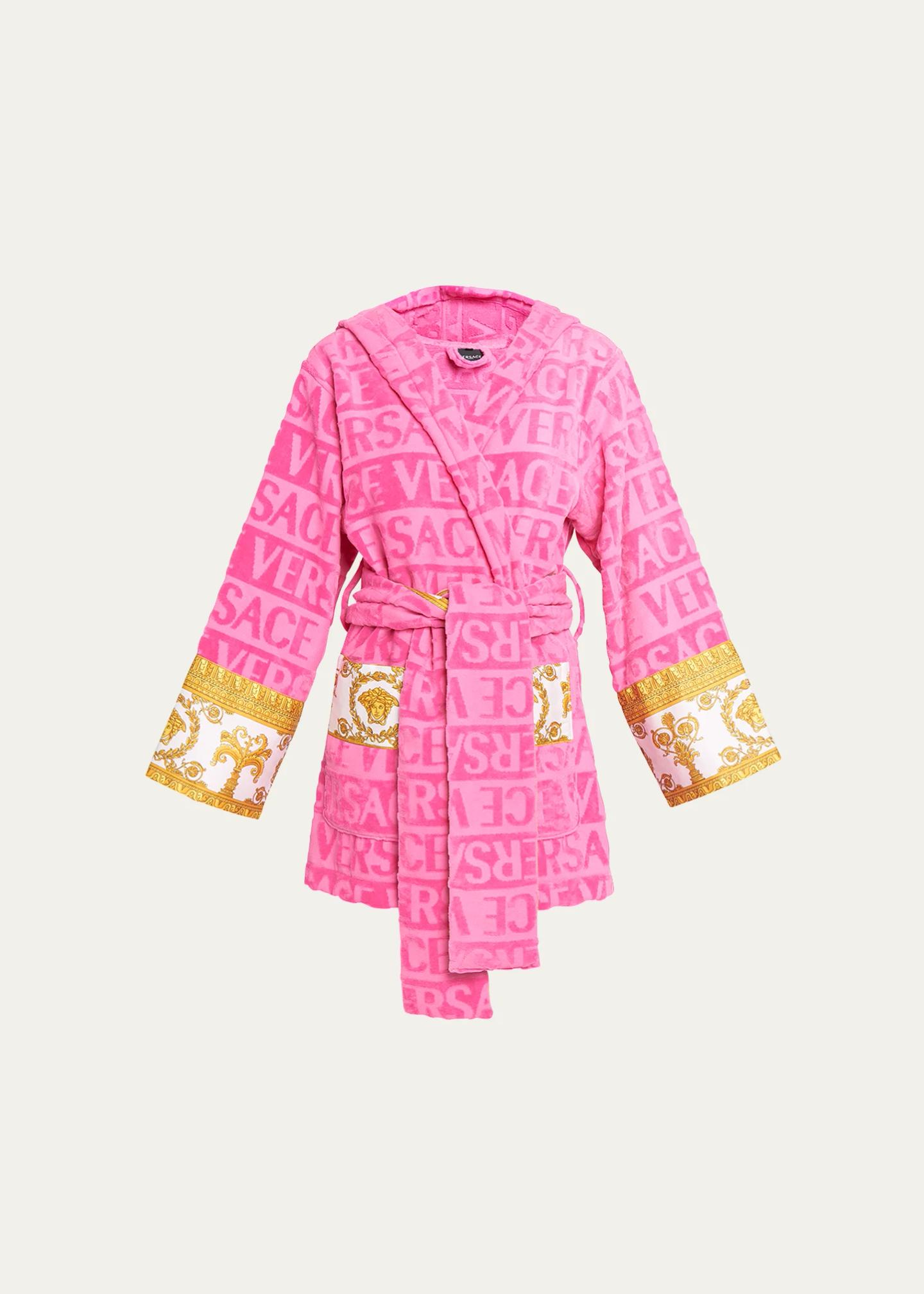 Versace I Heart Baroque Hooded Short Bathrobe - Bergdorf Goodman