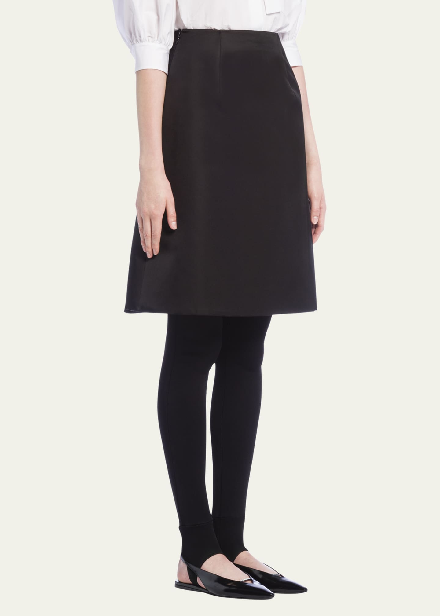 Prada フレア Re-Nylon スカート Flared Re-Nylon skirt 関税込 Black Flared Re-nylon Skirt | PRADA