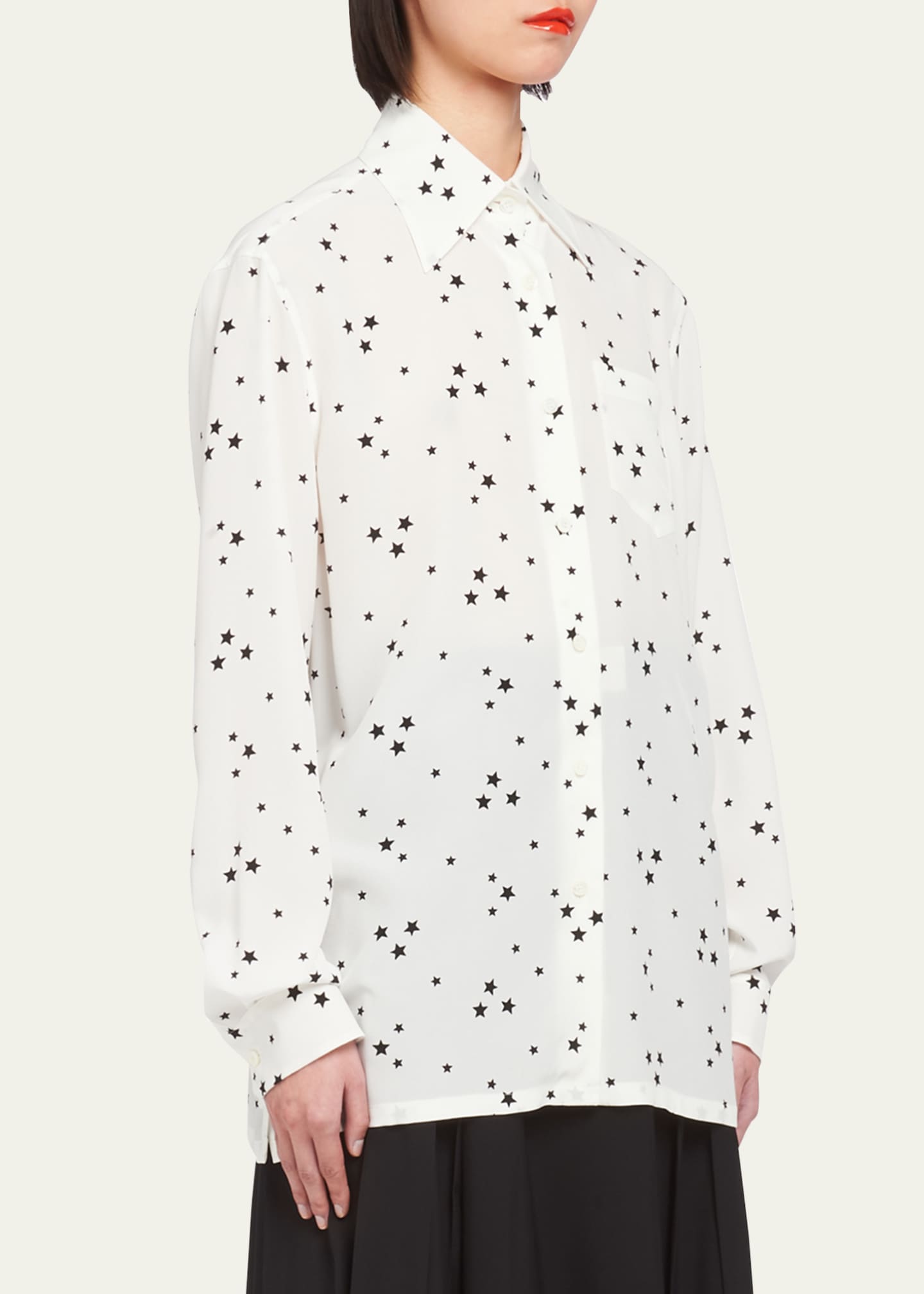 Prada Printed Crepe De Chine Blouse Image 4 of 5