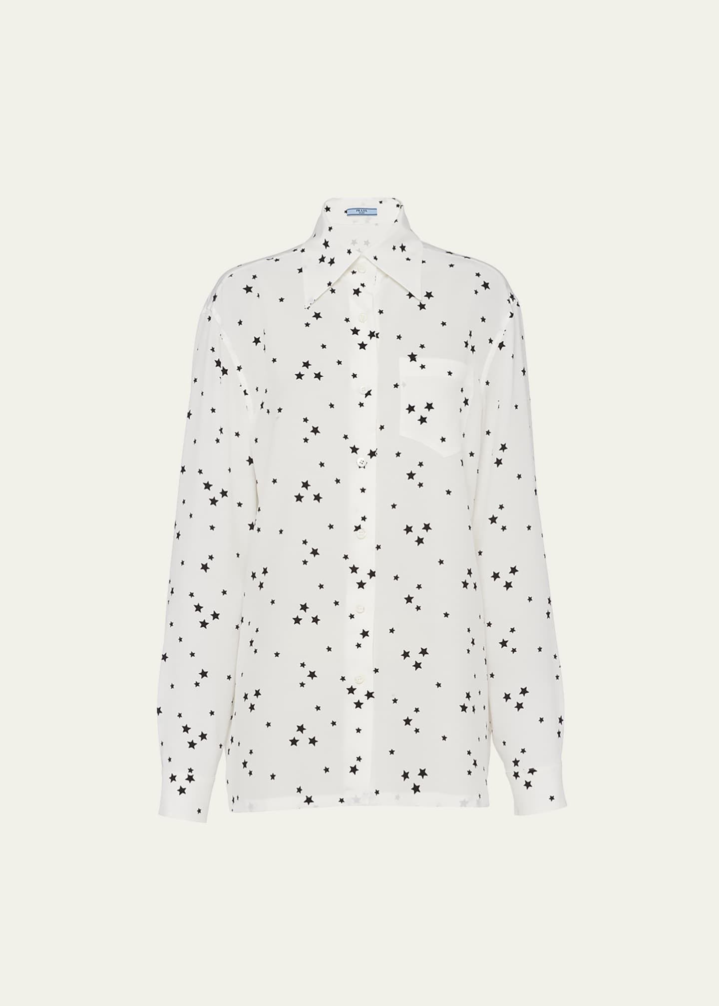 Prada Printed Crepe De Chine Blouse Image 1 of 5