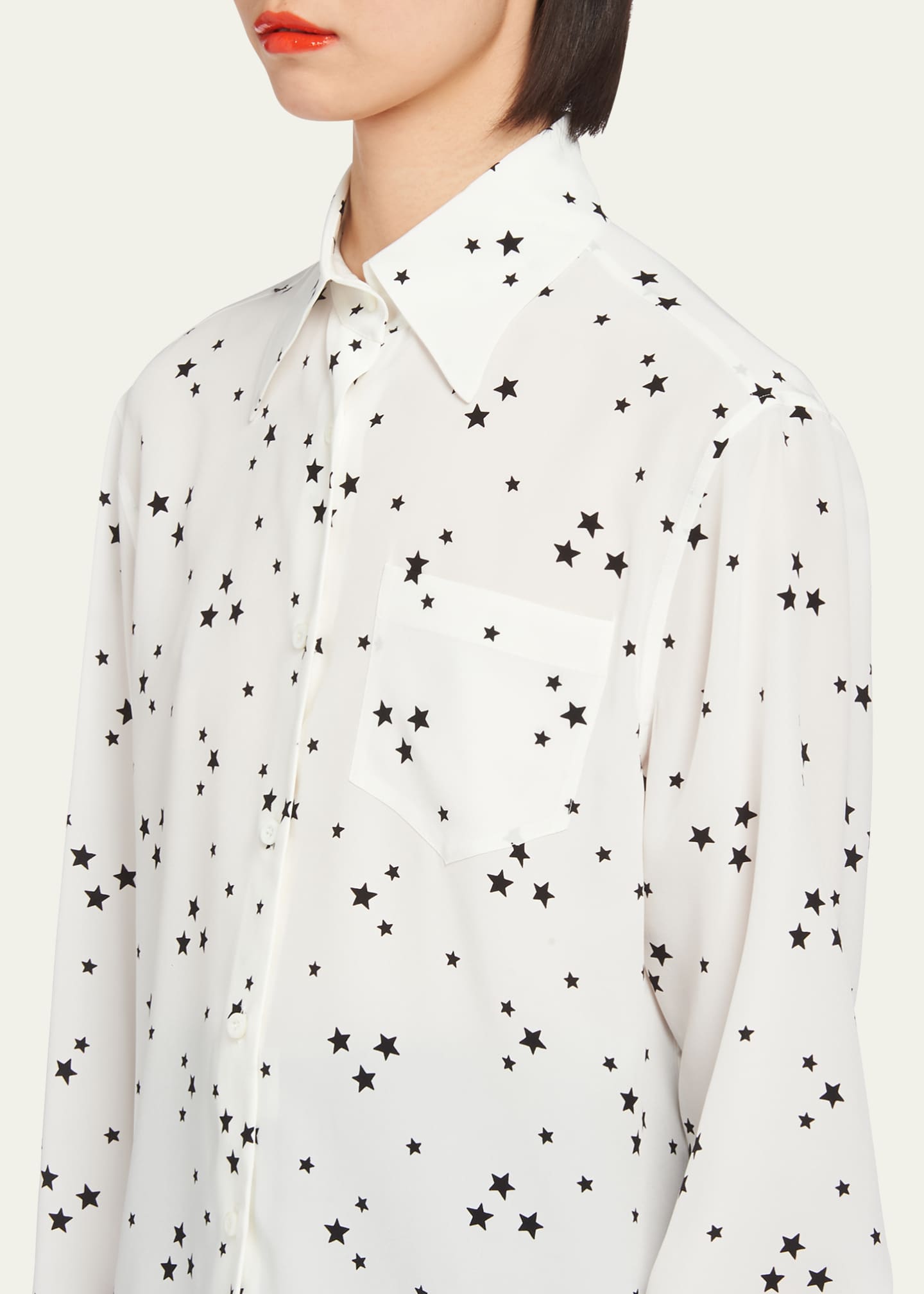 Prada Printed Crepe De Chine Blouse Image 5 of 5