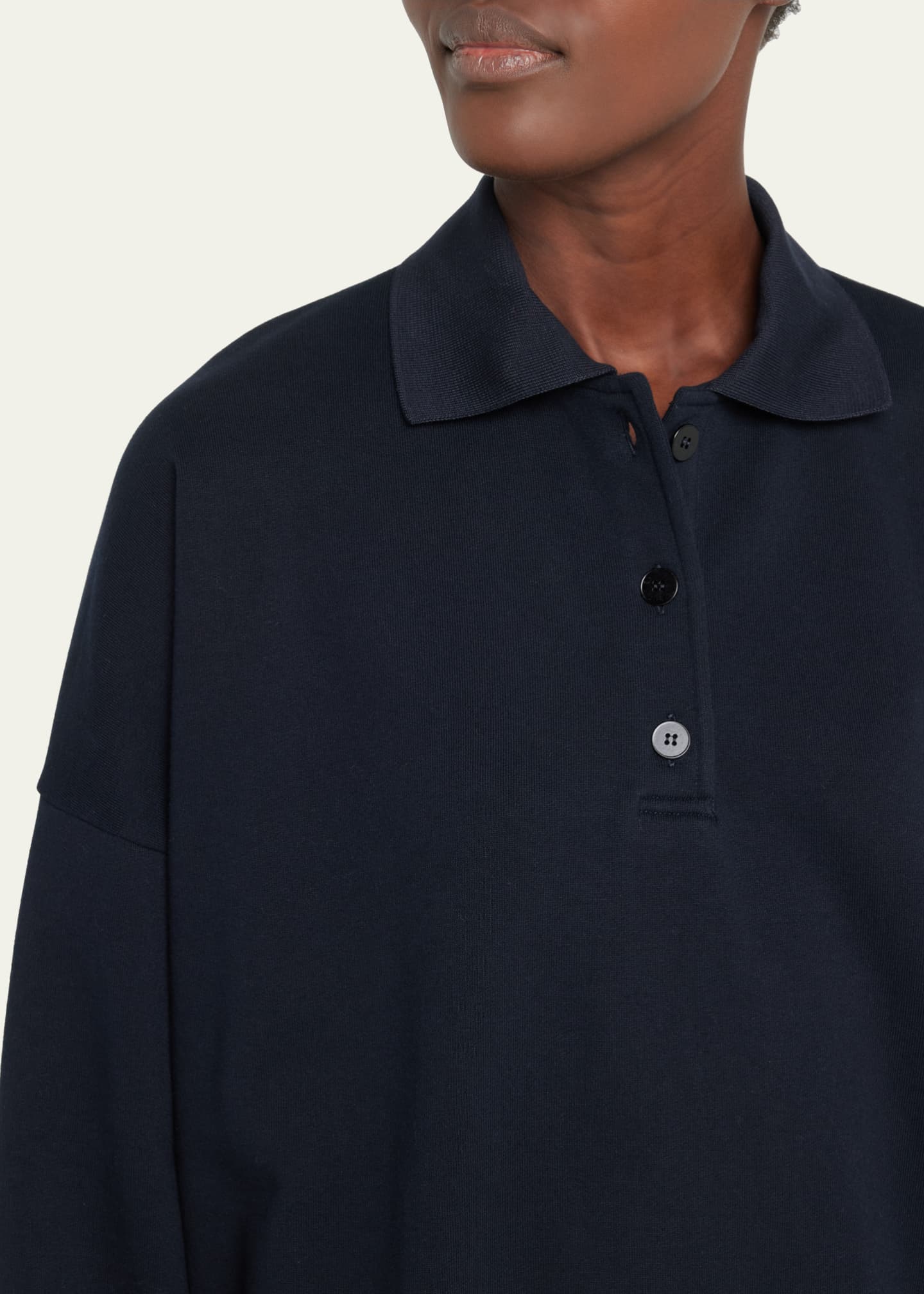 THE ROW Corzas Oversized Cotton Polo Shirt - Bergdorf Goodman