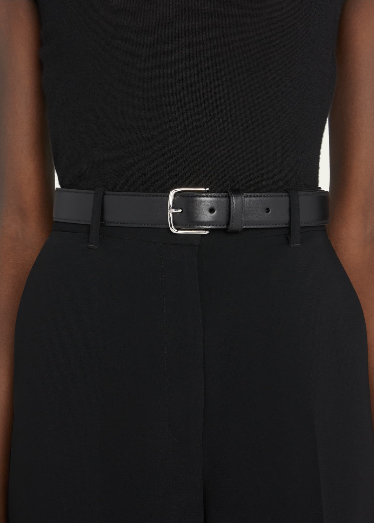 The Row Leather Belt - Women - Black Belts