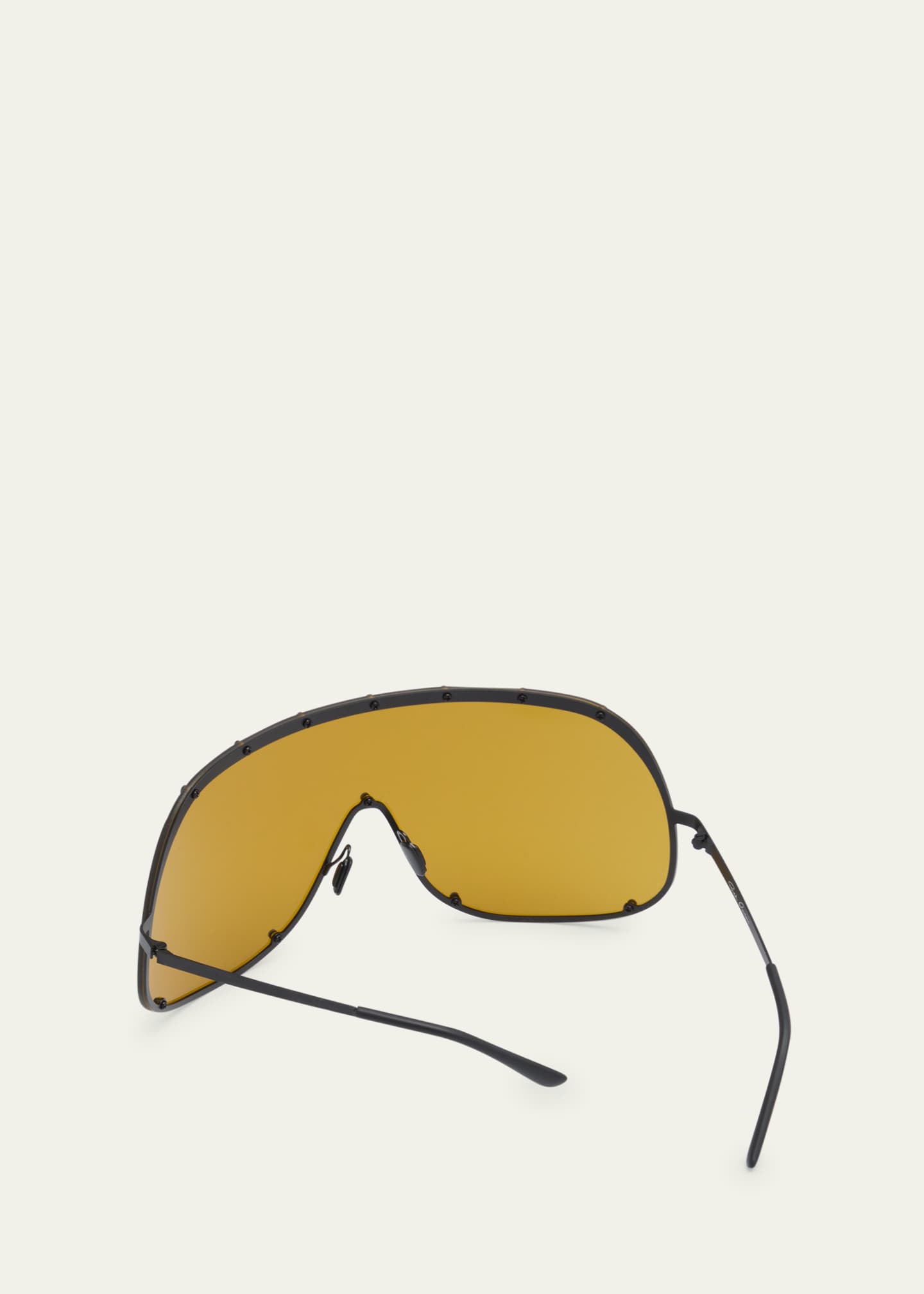 Rick Owens Men's Solid-Frame Shield Sunglasses Image 3 of 5