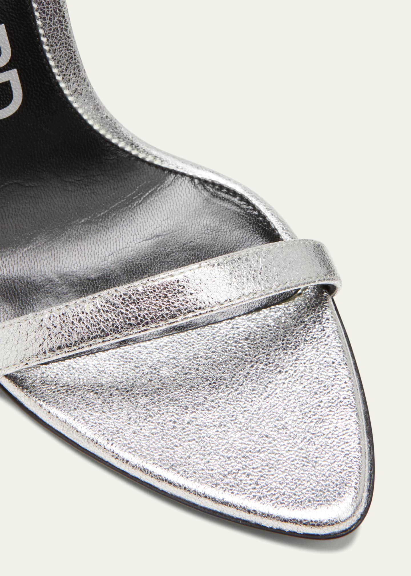 TOM FORD Padlock Metallic Stiletto Sandals Image 3 of 4