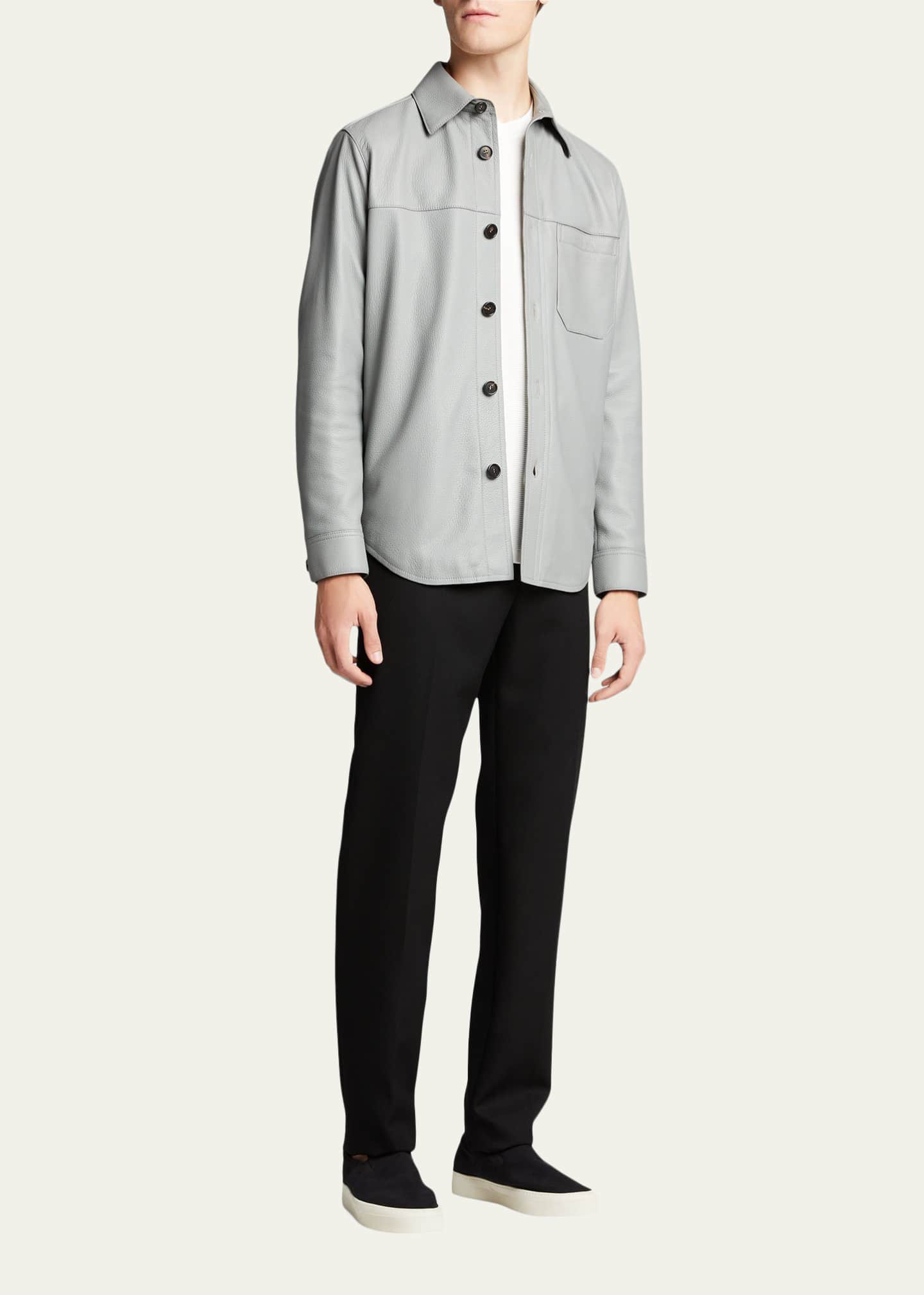 Brioni Men's Solid Deerskin Shirt Jacket Image 2 of 5