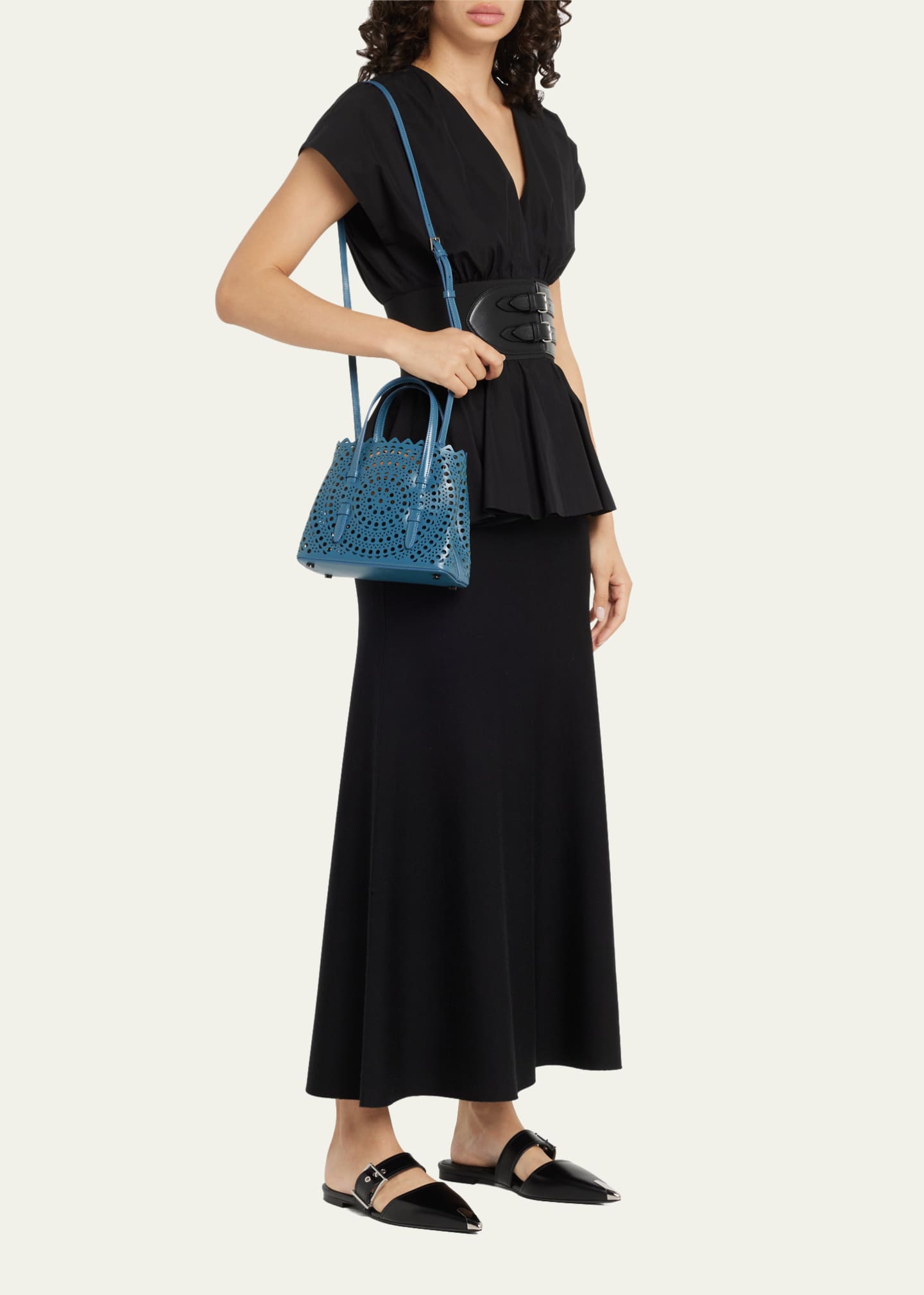 ALAIA Mina 20 Vienne Laser Cut Top Handle Bag Bergdorf Goodman