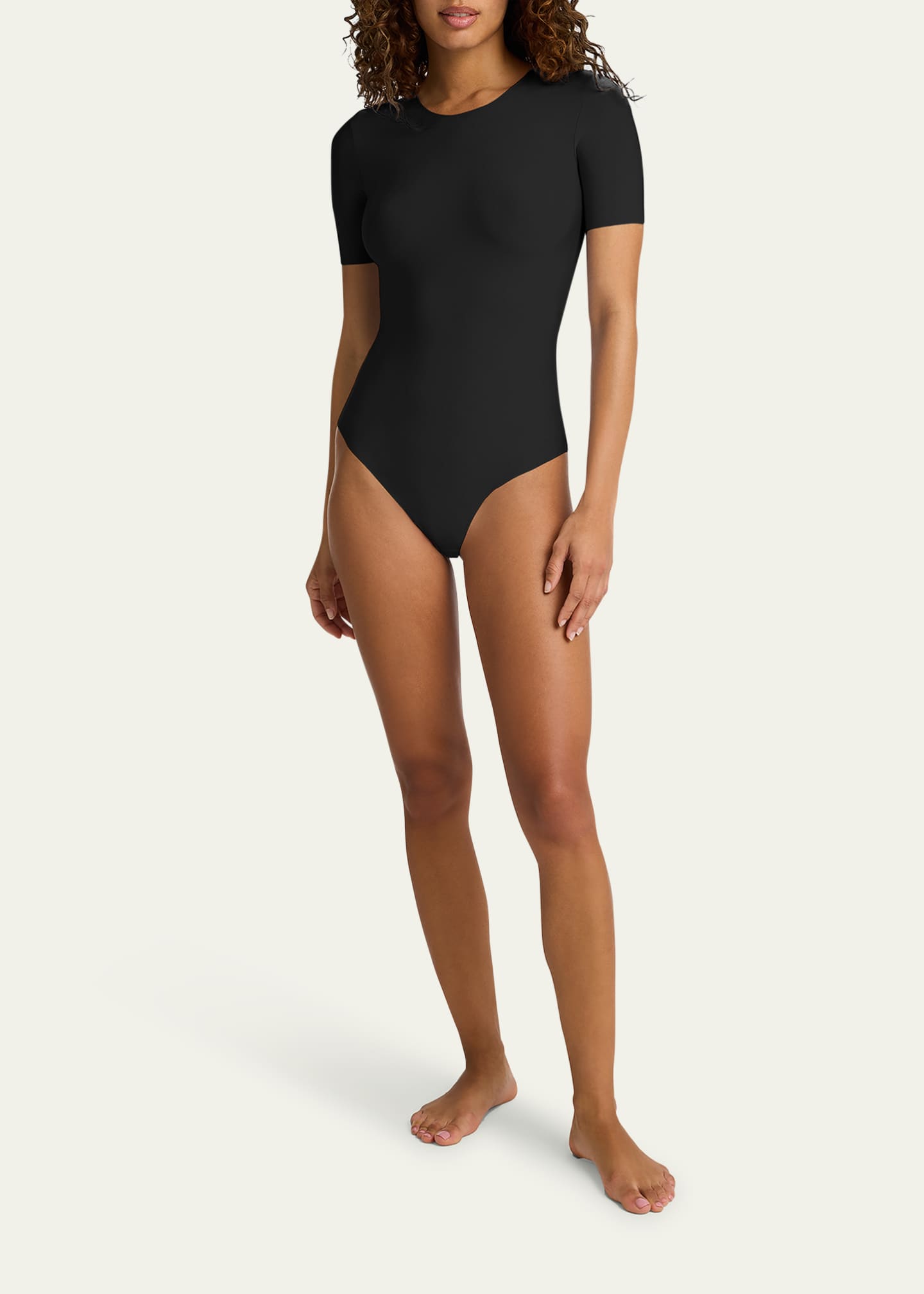 Kurzarm-Baumwoll-Bodysuit - Butter