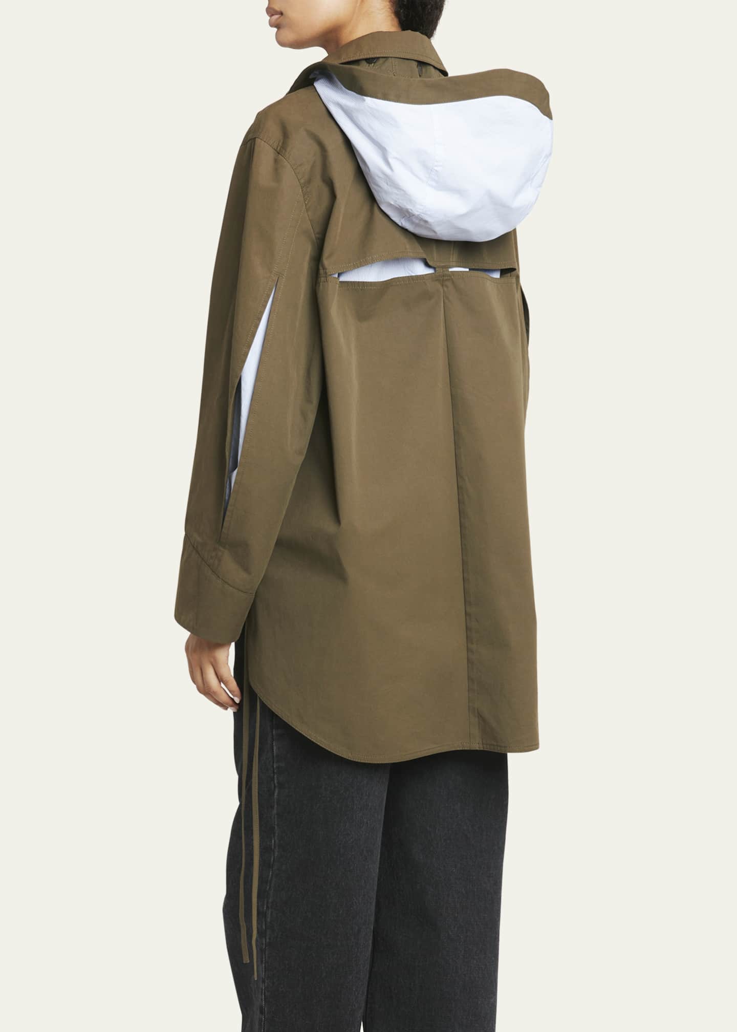 Loewe Water-Resistant Military Parka Jacket w/ Detachable Hood