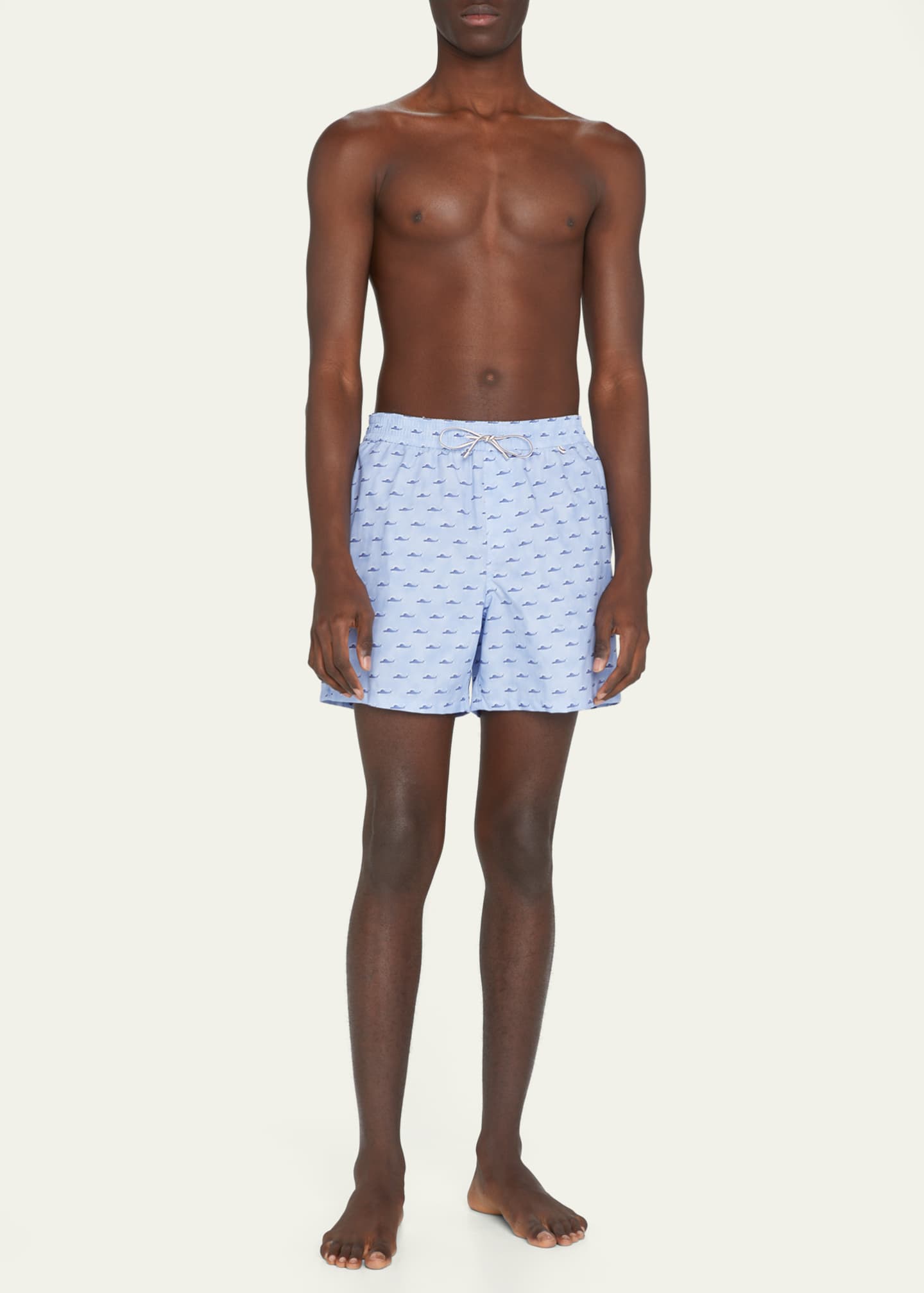 Loro Piana Men's Bay Toys-Print Swim Shorts, T0uo Pale Azurema, Men's, Small, Swim Trunks Board Shorts & Beach Shorts