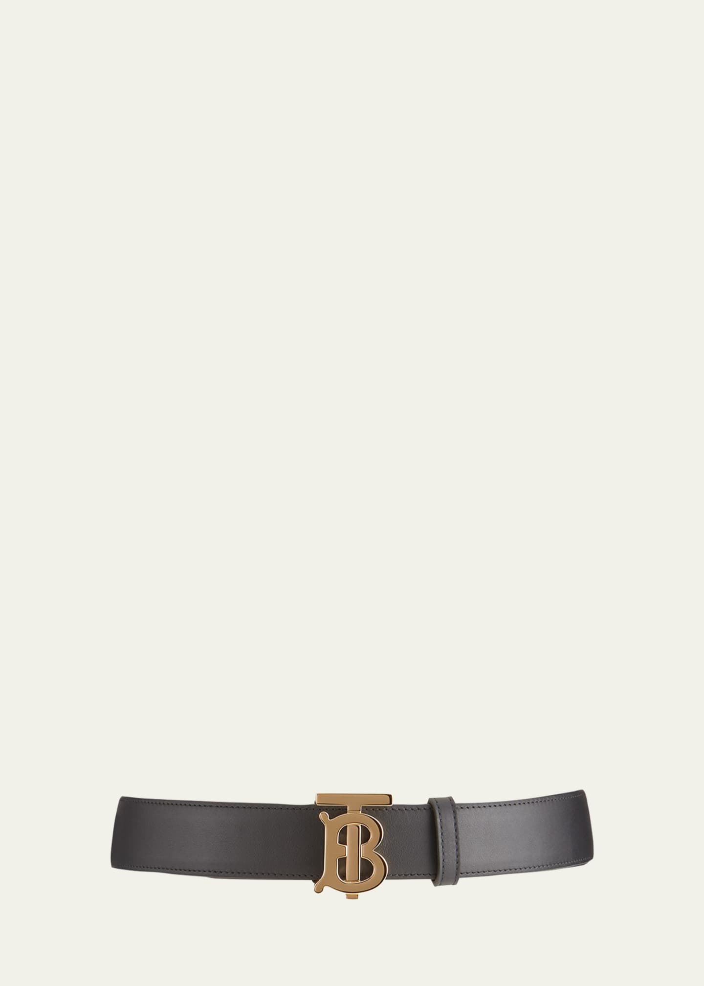 Shop Burberry Reversible Monogram Motif Leather Belt