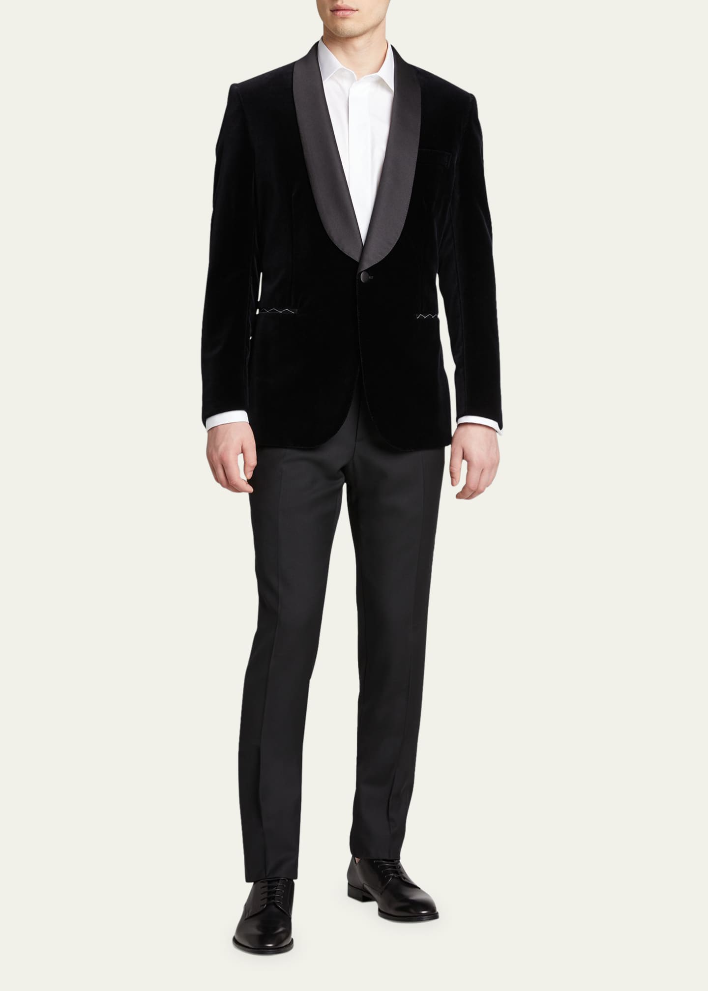 Brioni Men's Cotton Tuxedo Pants Image 2 of 5