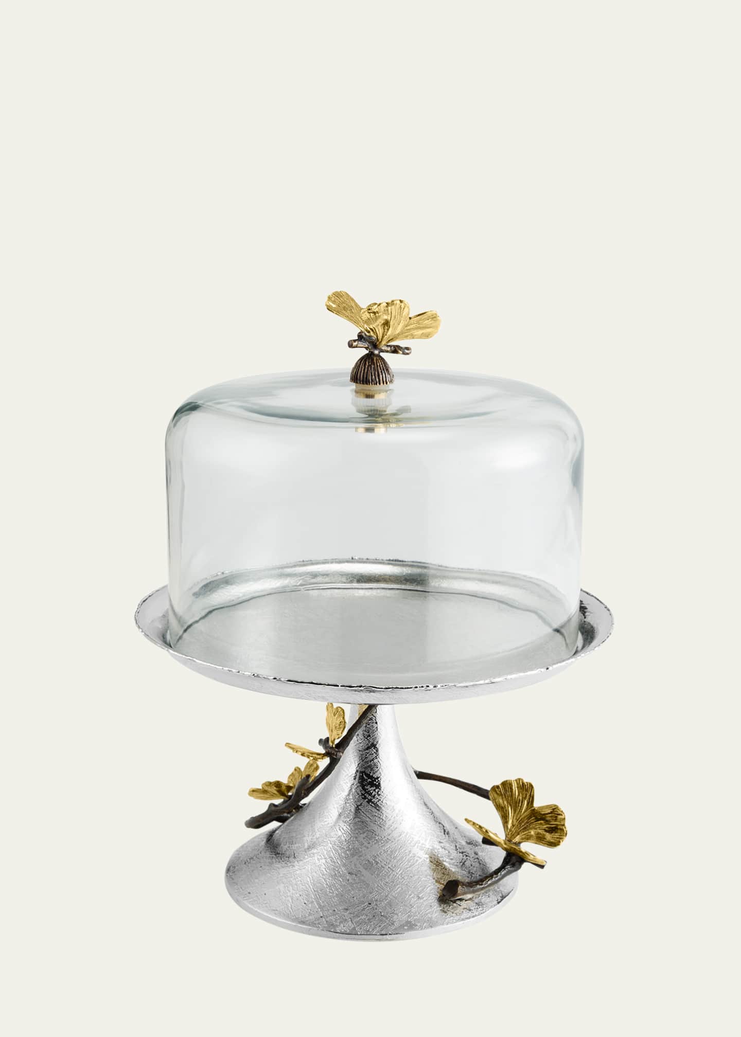Michael Aram Butterfly Ginkgo Pastry Dish with Dome Image 1 of 4