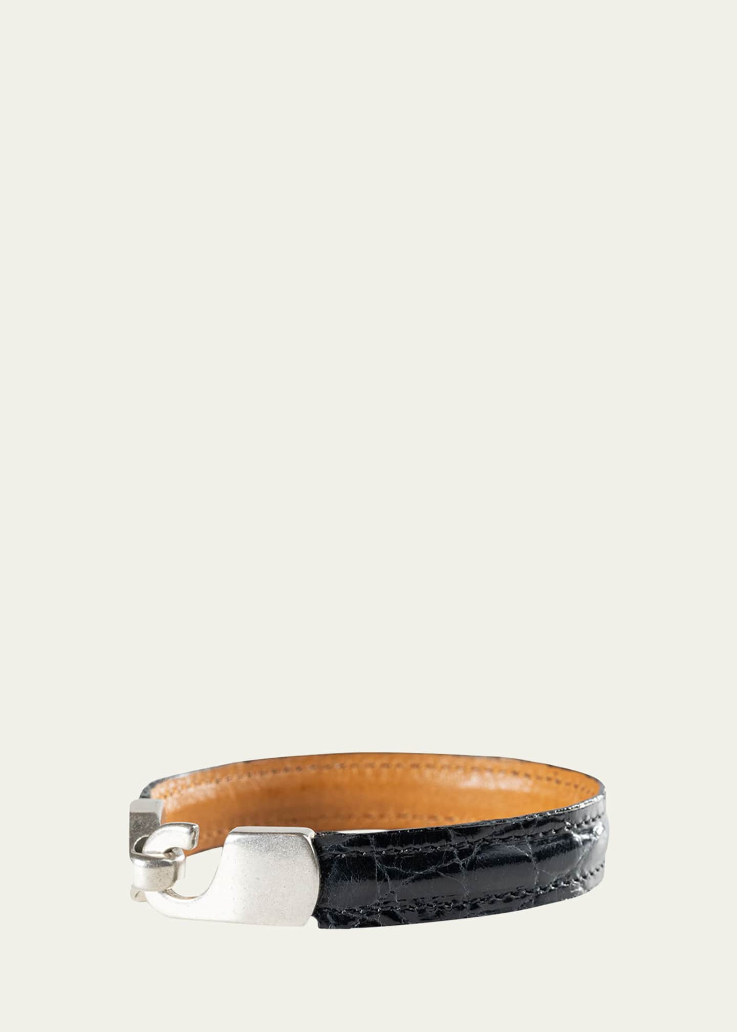 Abas Men s Alligator Leather Bracelet