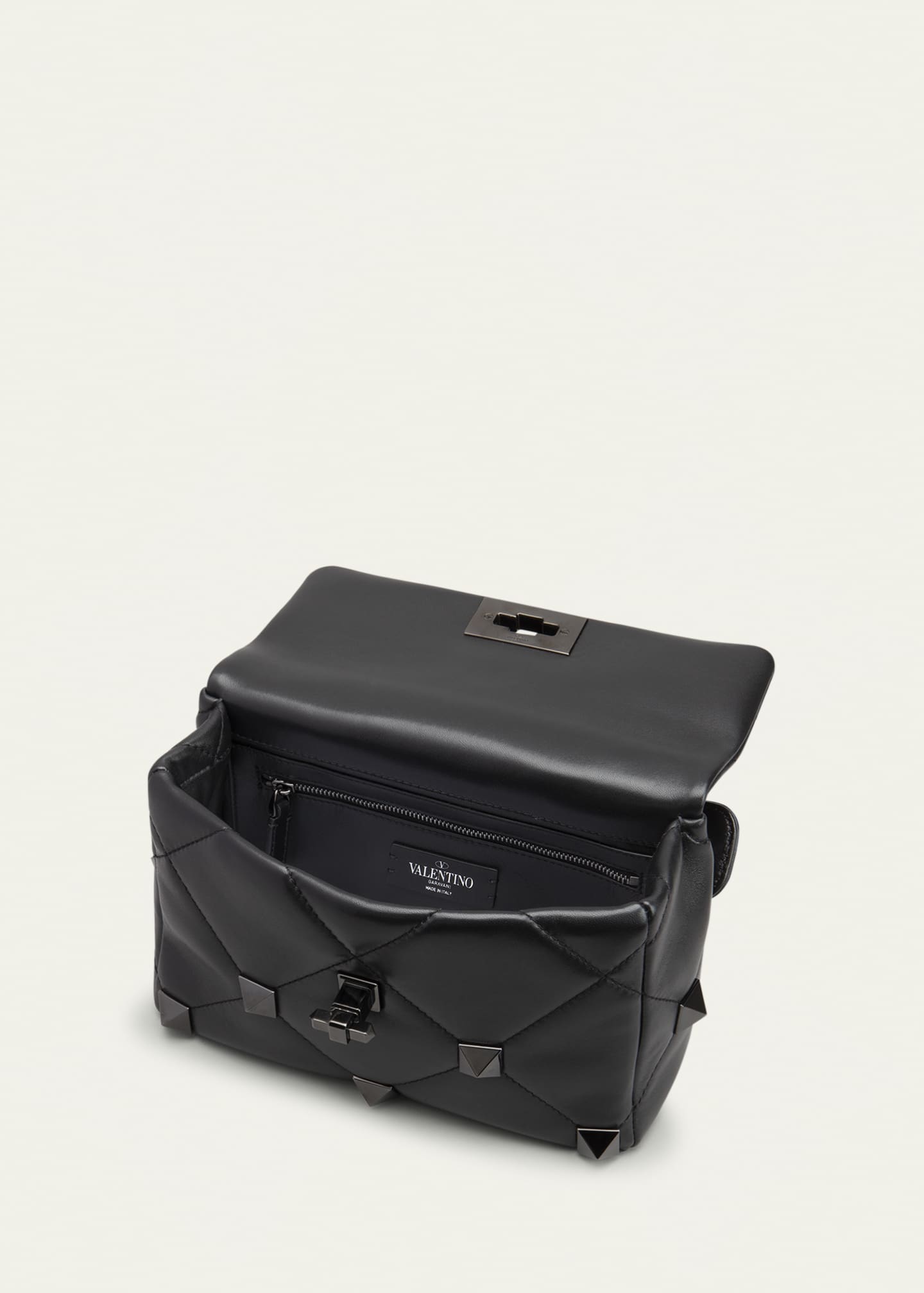 Valentino Rockstud Quilted Small Shoulder Bag, Black