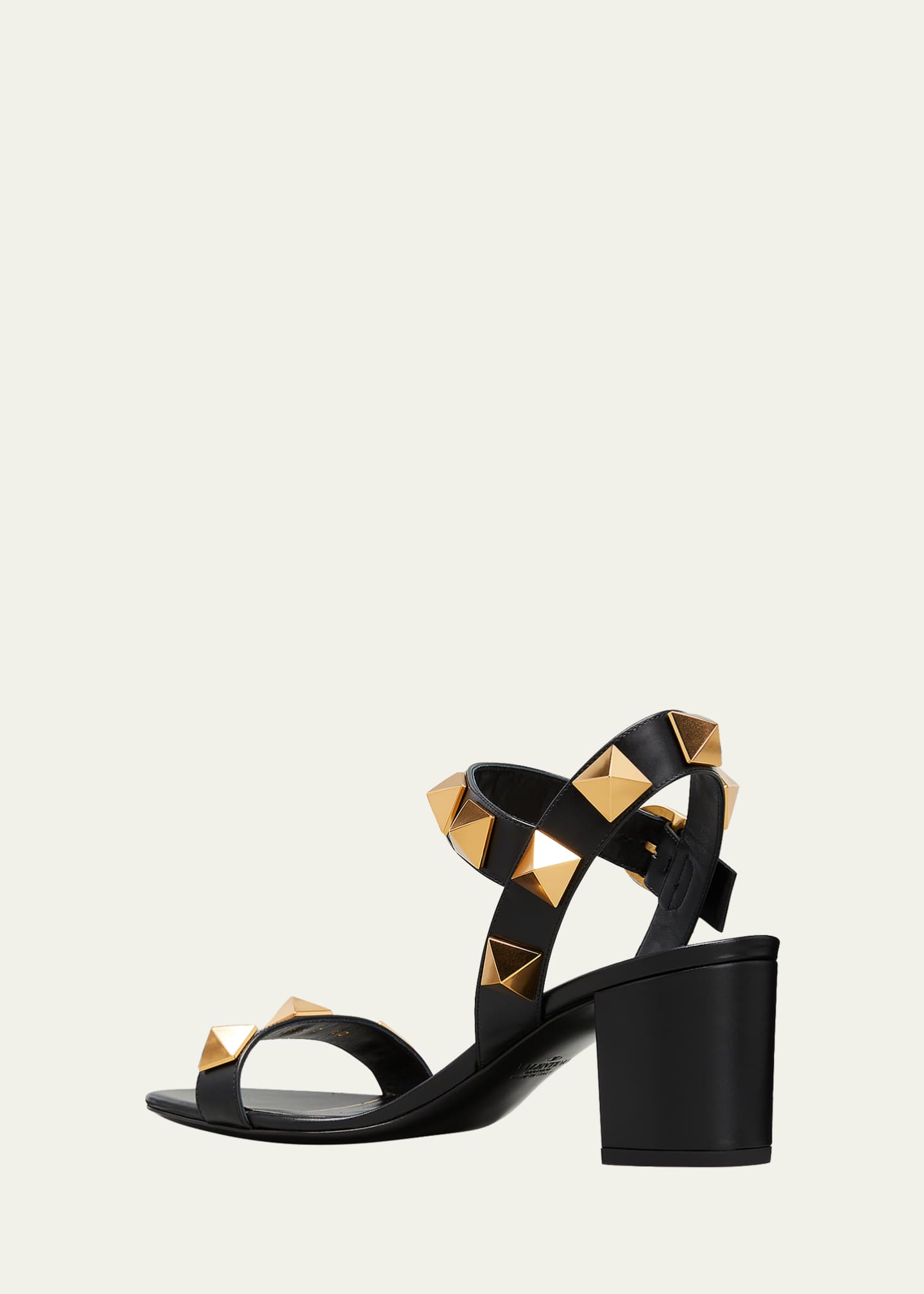 valentino roman stud ankle strap flat