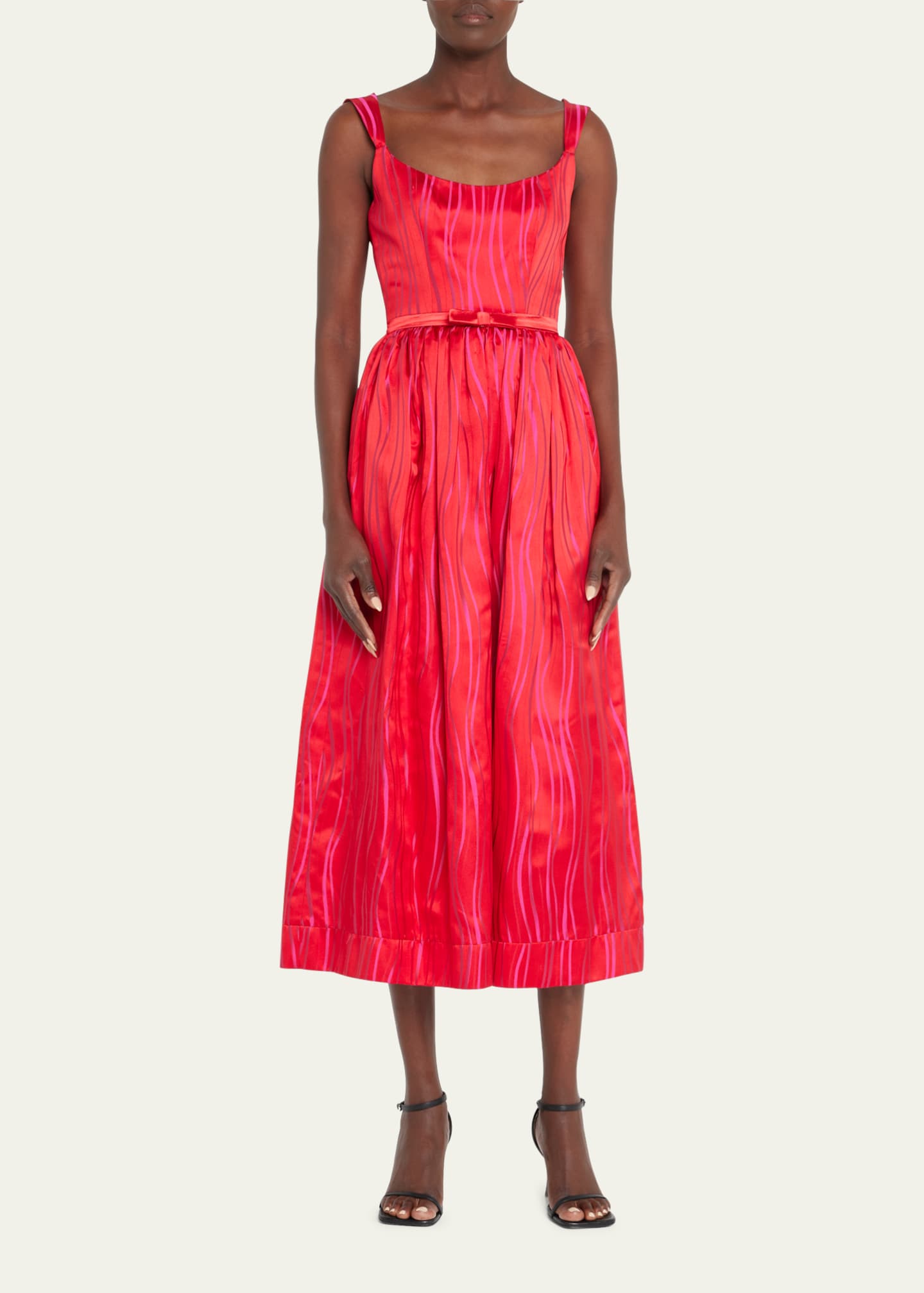 Markarian Apple Full Skirt Corset Midi Dress Bergdorf Goodman