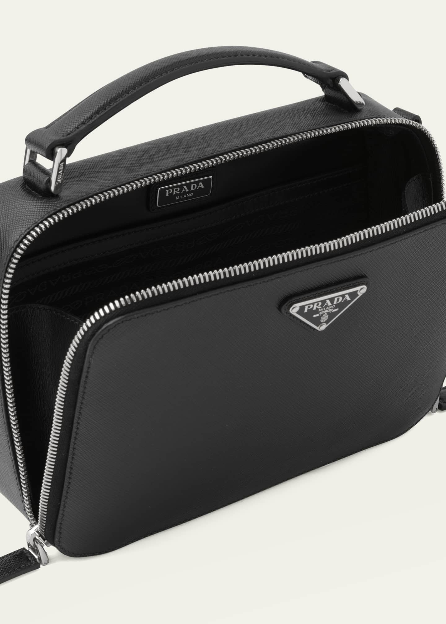 Prada Brique Saffiano Leather Cross-body Bag in Black for Men