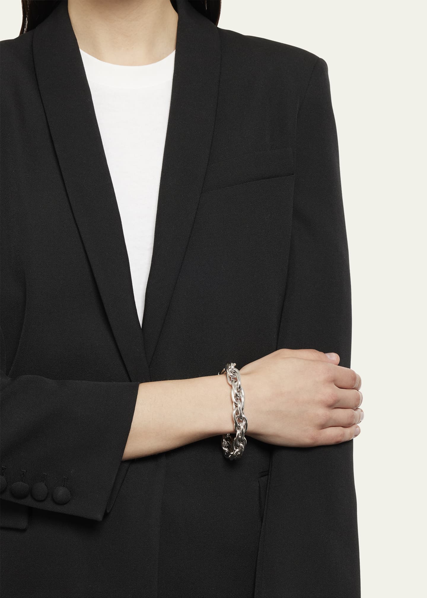 Lauren Rubinski 14k White Gold Small Multilink Chain Bracelet Image 2 of 4