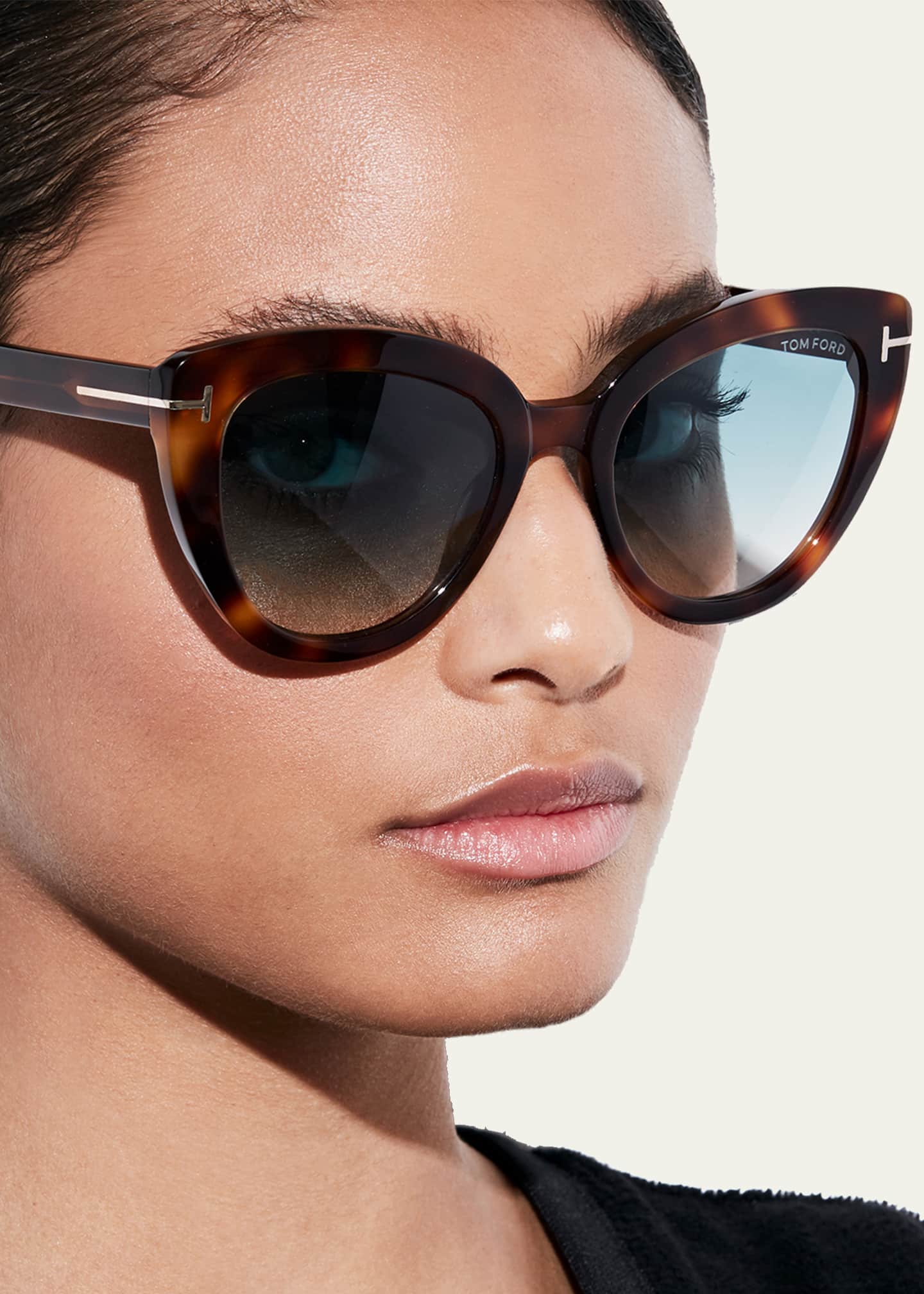 TOM FORD Izzi Acetate Cat Eye Sunglasses
