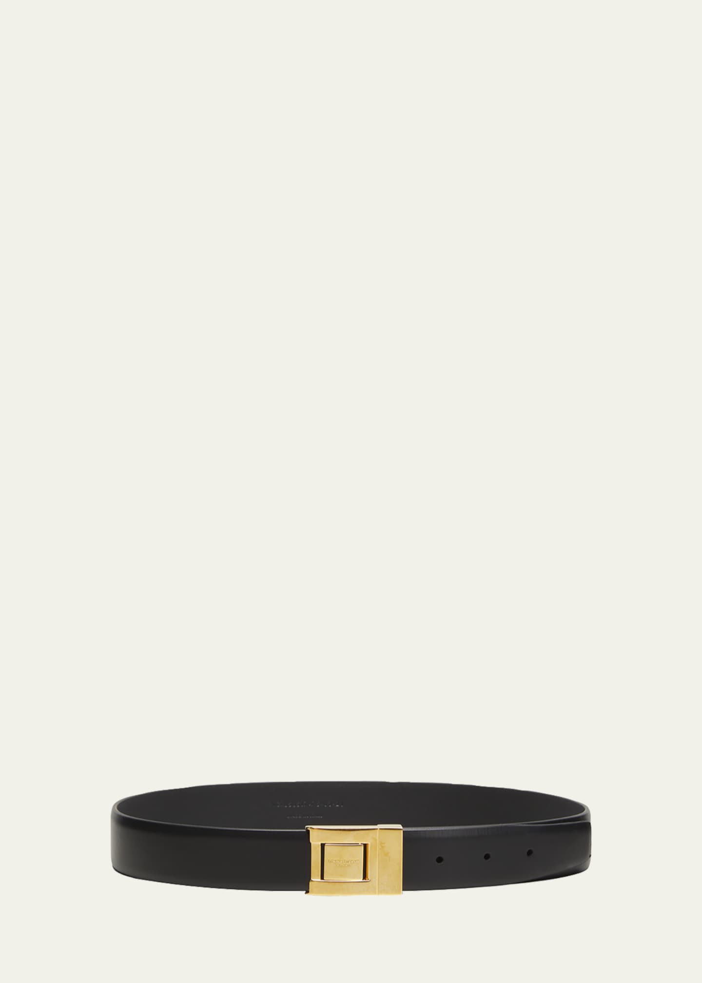 Saint Laurent YSL Square Buckle Leather Belt - Bergdorf Goodman