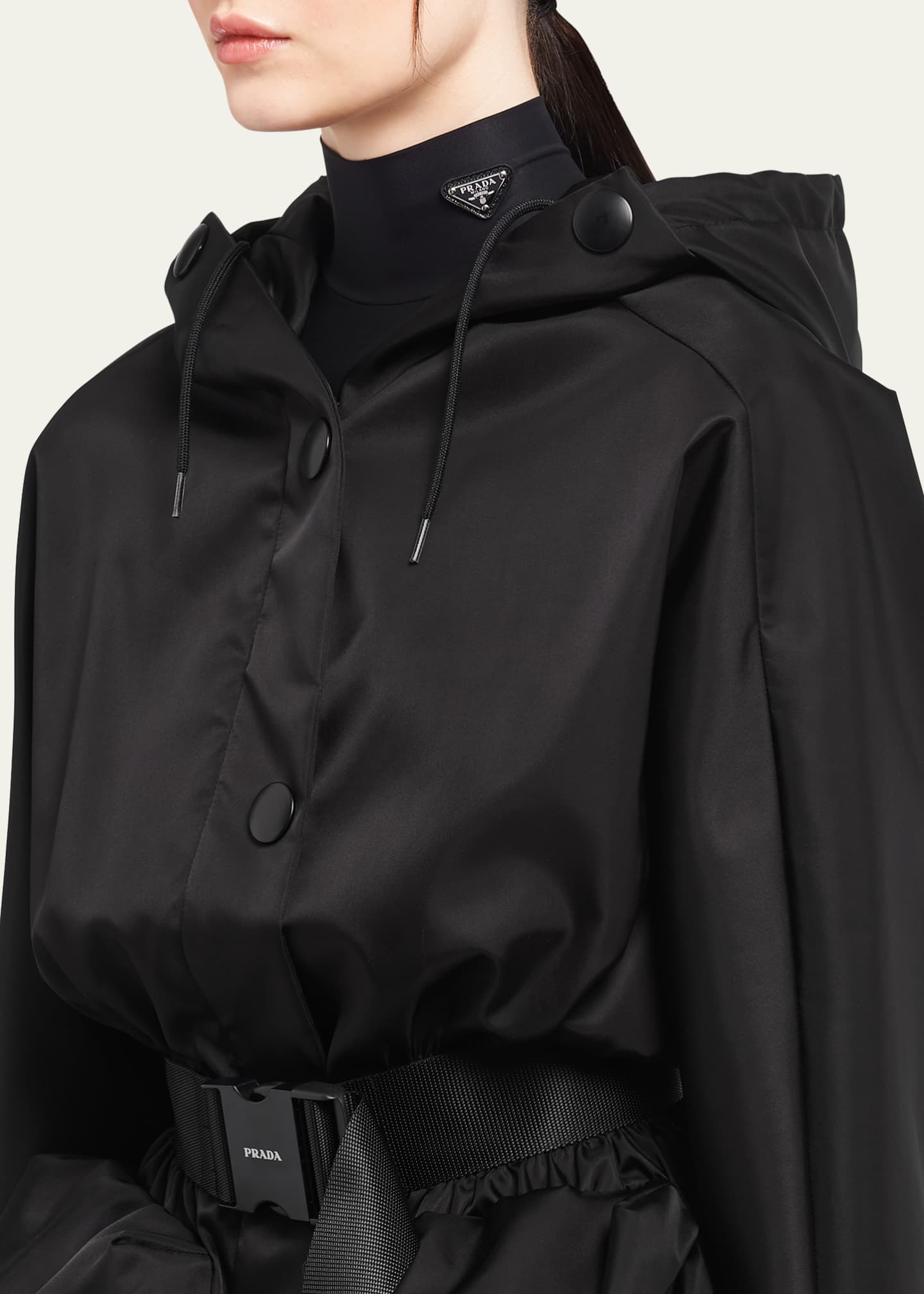 Prada Re-Nylon Blouson Jacket w/ Detachable Hood Image 4 of 5