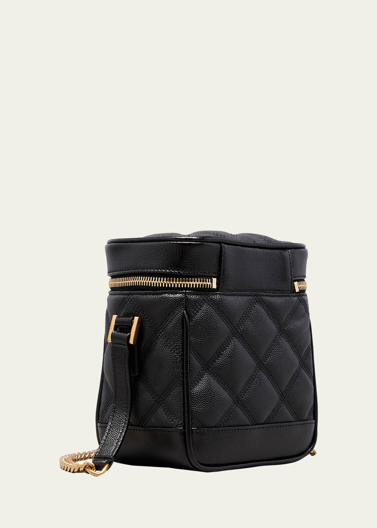 Saint Laurent 80S Vanity YSL Crossbody Bag in Quilted Grained Leather