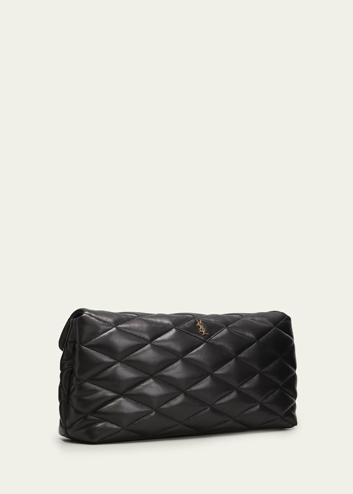 Saint Laurent Sade Puffy Large YSL Clutch Bag in Quilted Smooth