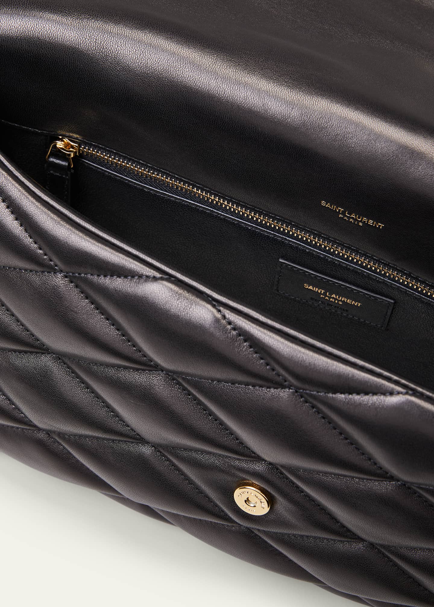 Saint Laurent Sade Puffy Large YSL Clutch Bag in Quilted Smooth