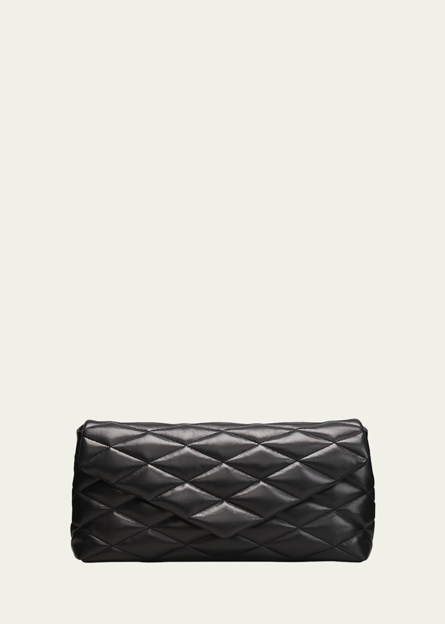 Saint Laurent Sade Quilted Leather Pouch in Black