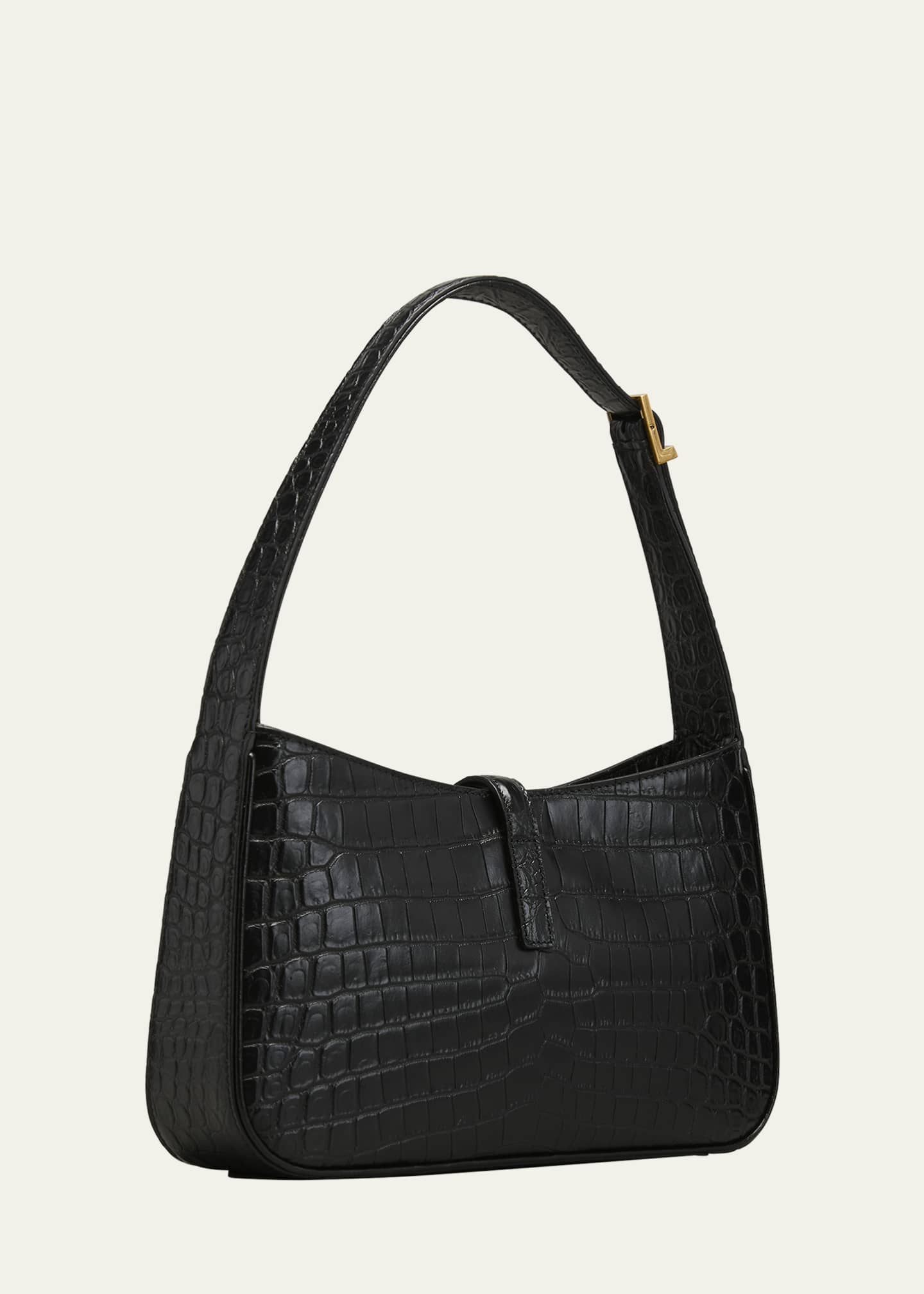 Saint Laurent Le 5 A 7 YSL Shoulder Bag in Croc Embossed Leather