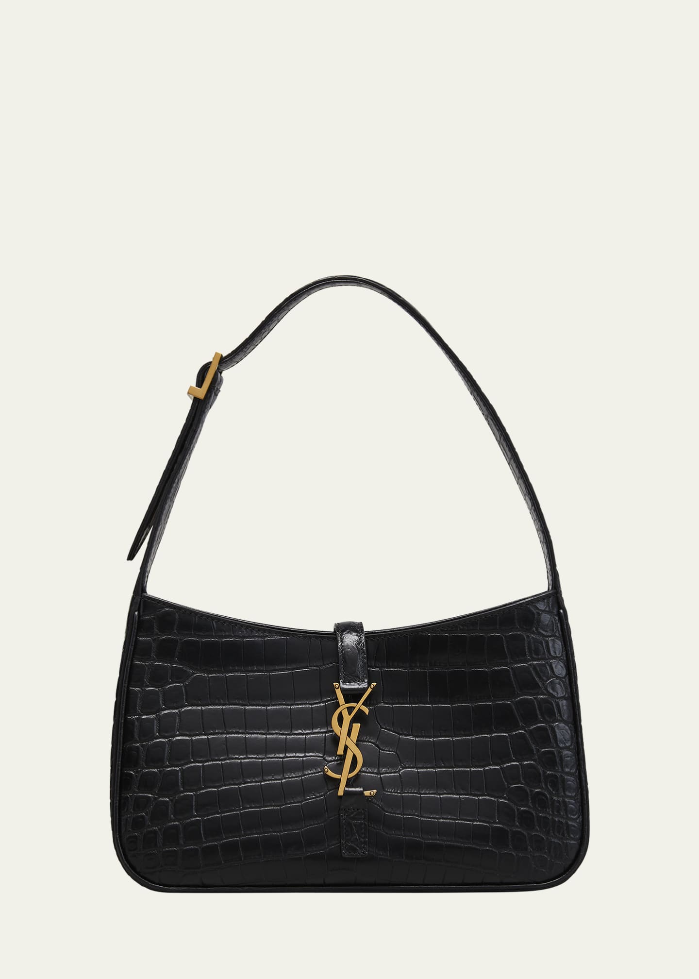 Saint Laurent 90s Ysl Croc-Embossed Hobo Bag