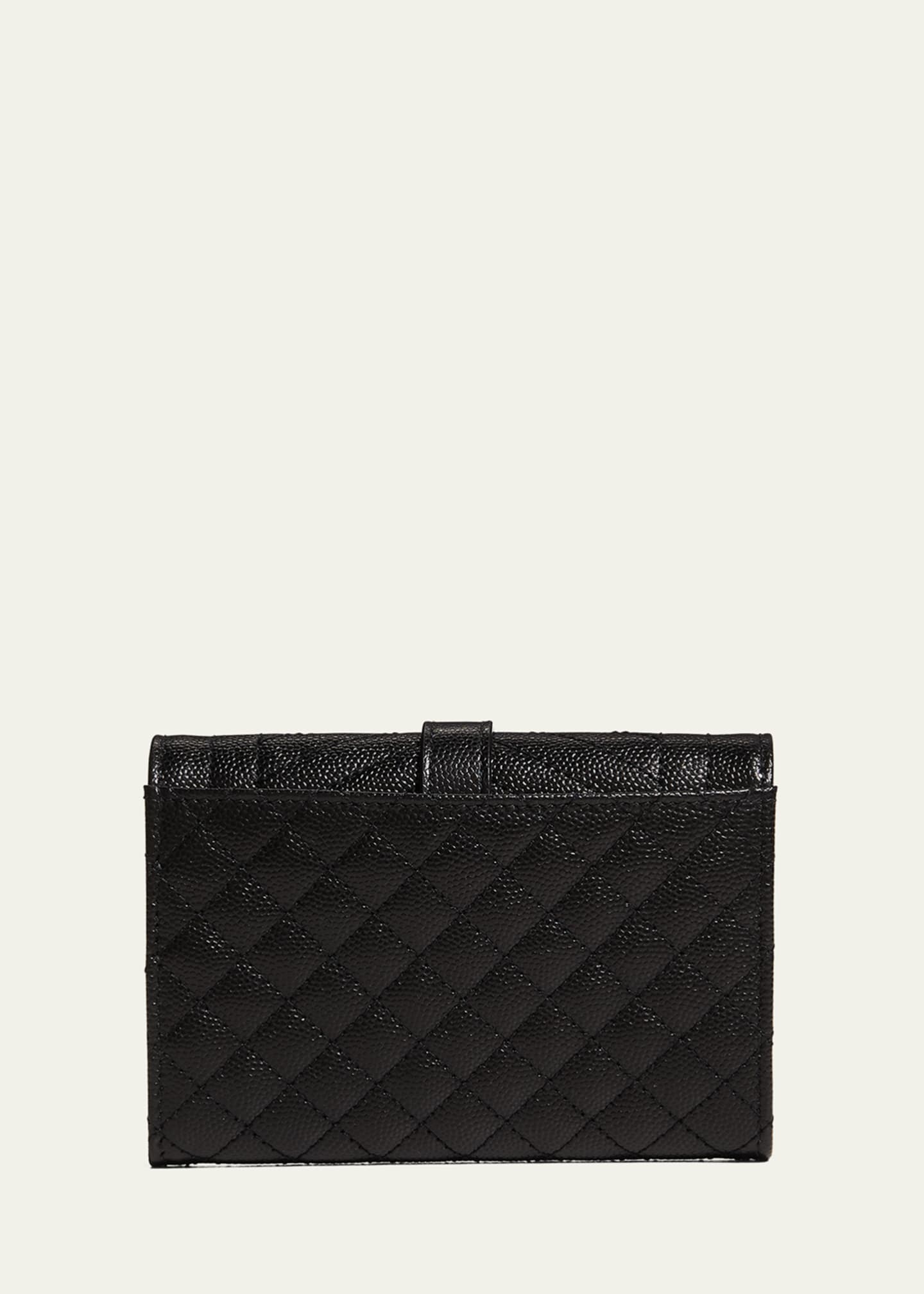 Ysl flap top leather envelope wallet best sale
