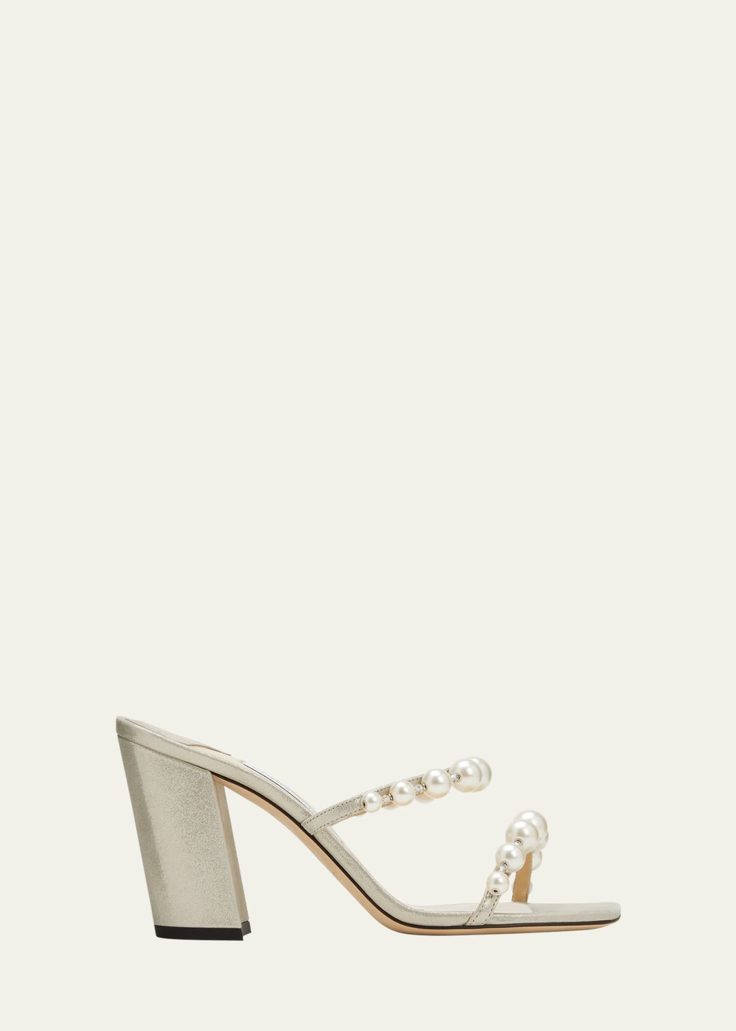 Jimmy Choo Amara Metallic Pearly Two Band Sandals
