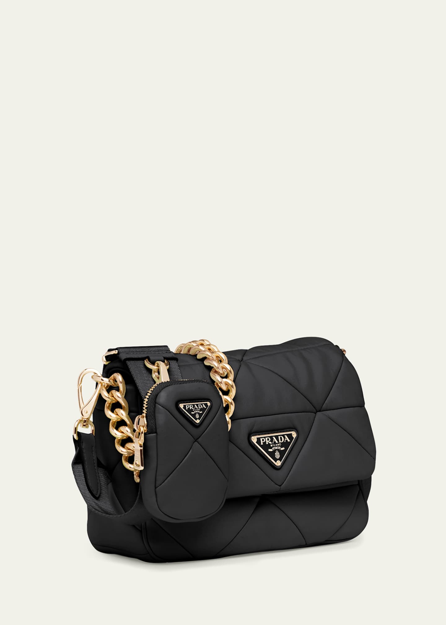 Prada System Triangle Quilted Napa Mini Shoulder Bag Image 2 of 5