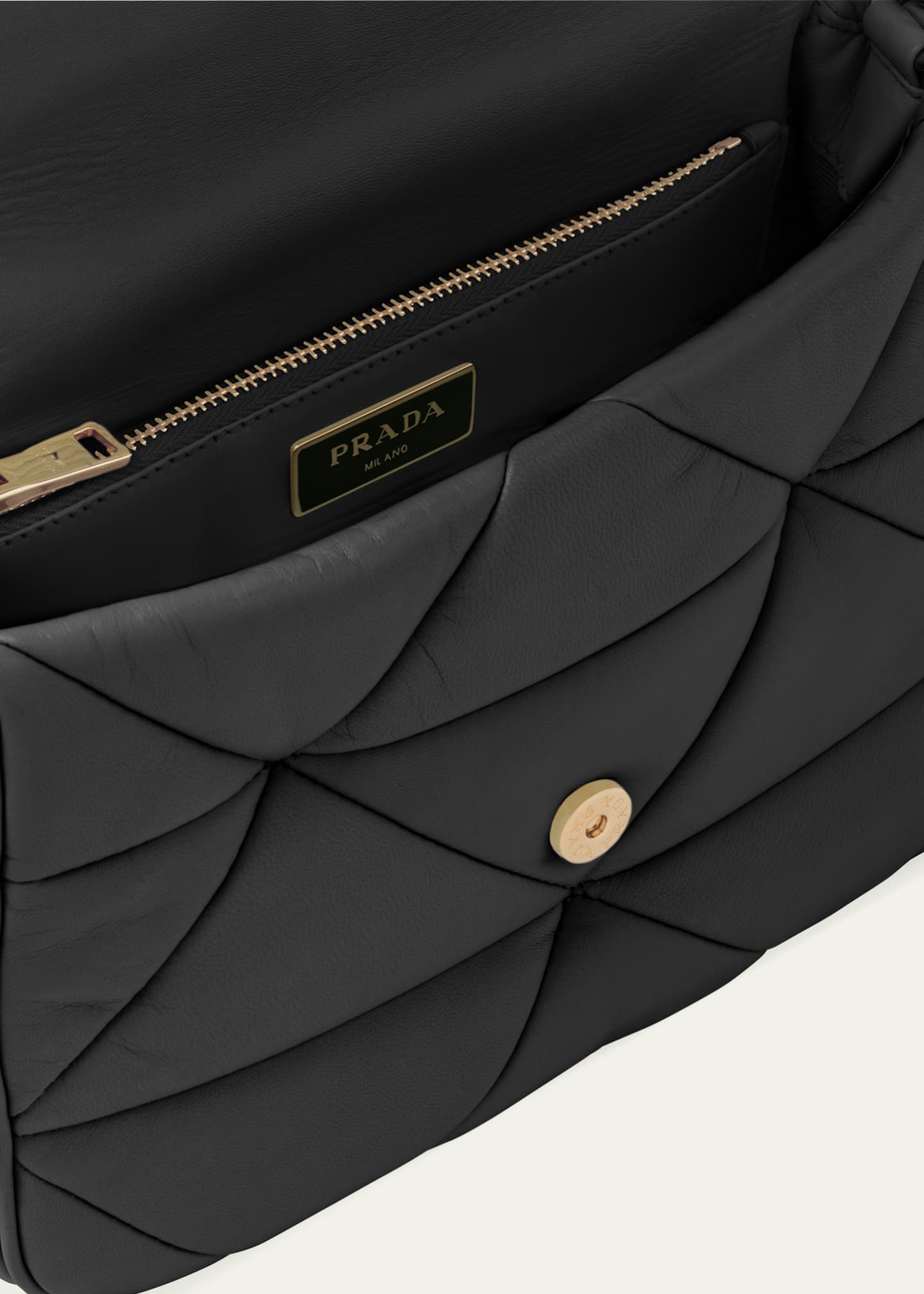 Prada System Triangle Quilted Napa Mini Shoulder Bag Image 4 of 5