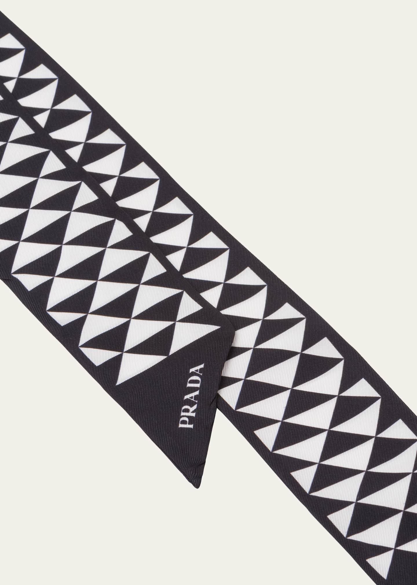 Prada Triangle-Print Silk Ribbon Scarf - Bergdorf Goodman