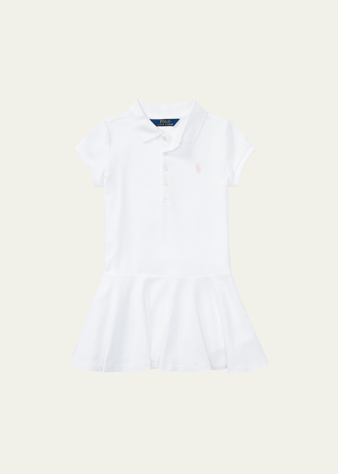 Ralph Lauren Childrenswear Girl's Short-Sleeve Knit Drop-Waist Polo Dress, Size 2-4 Image 1 of 2