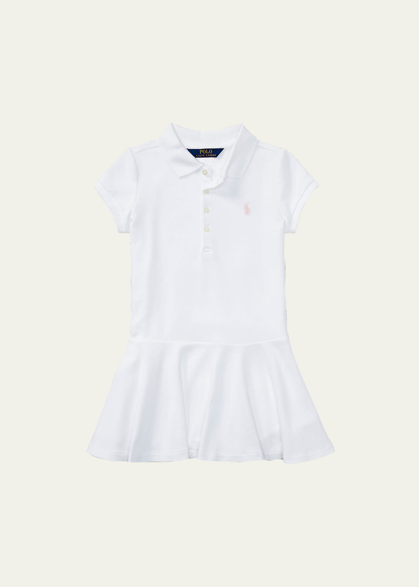 Ralph Lauren Childrenswear Girl's Short-Sleeve Knit Drop-Waist Polo Dress, Size 2-6X Image 1 of 2
