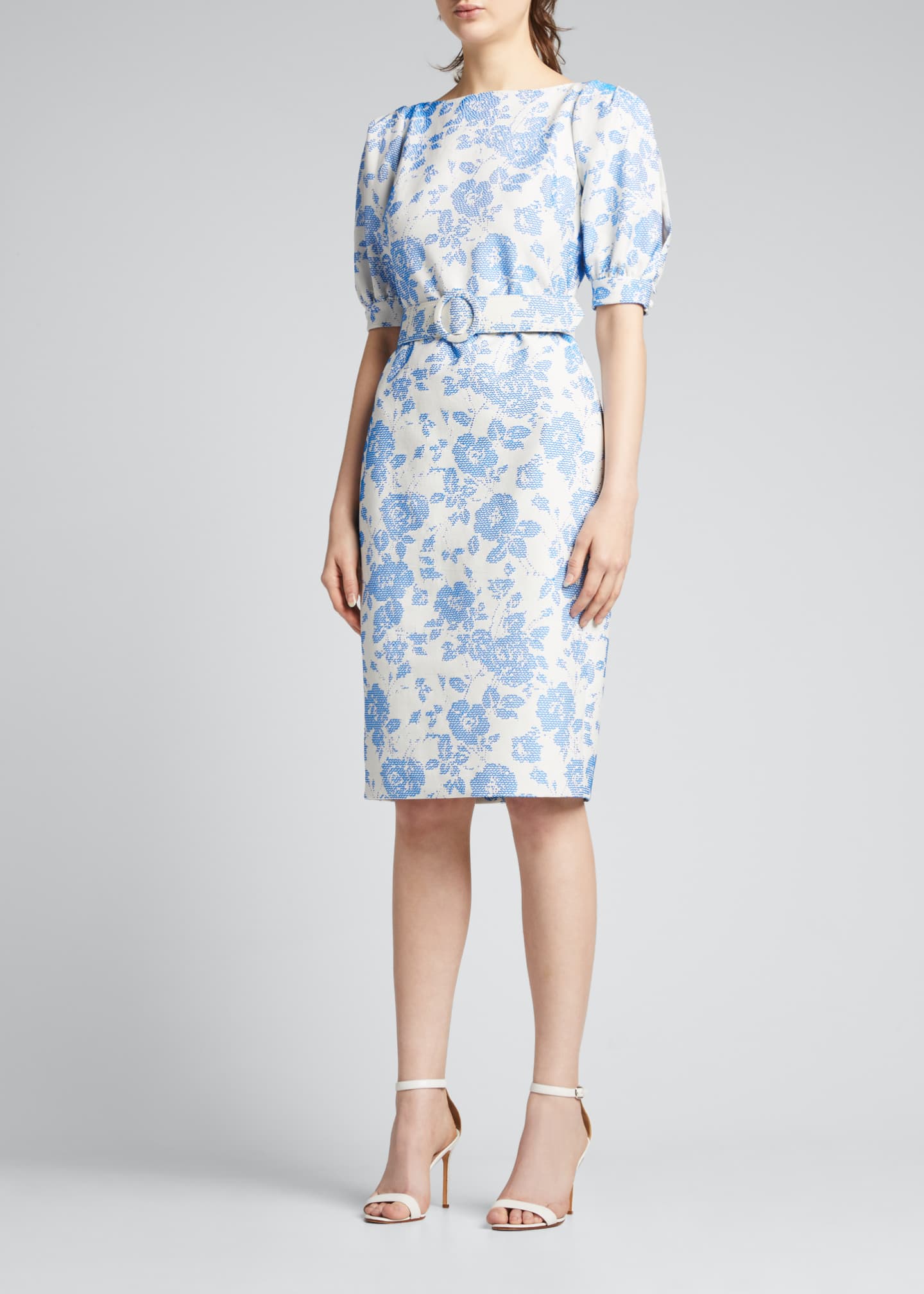 badgley mischka puff sleeve gown