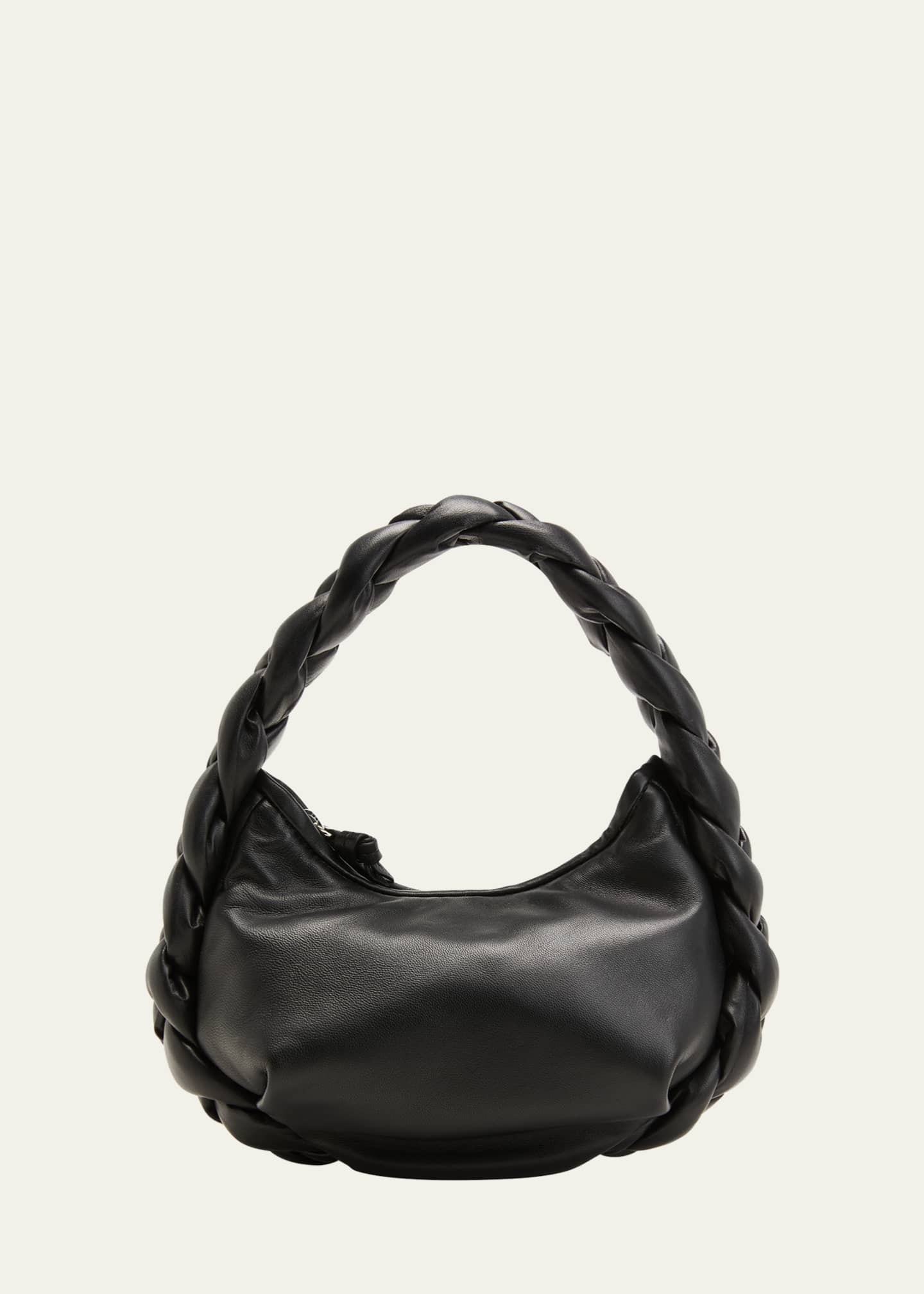 HEREU Espiga Mini Braided Top Handle Crossbody Bag Black